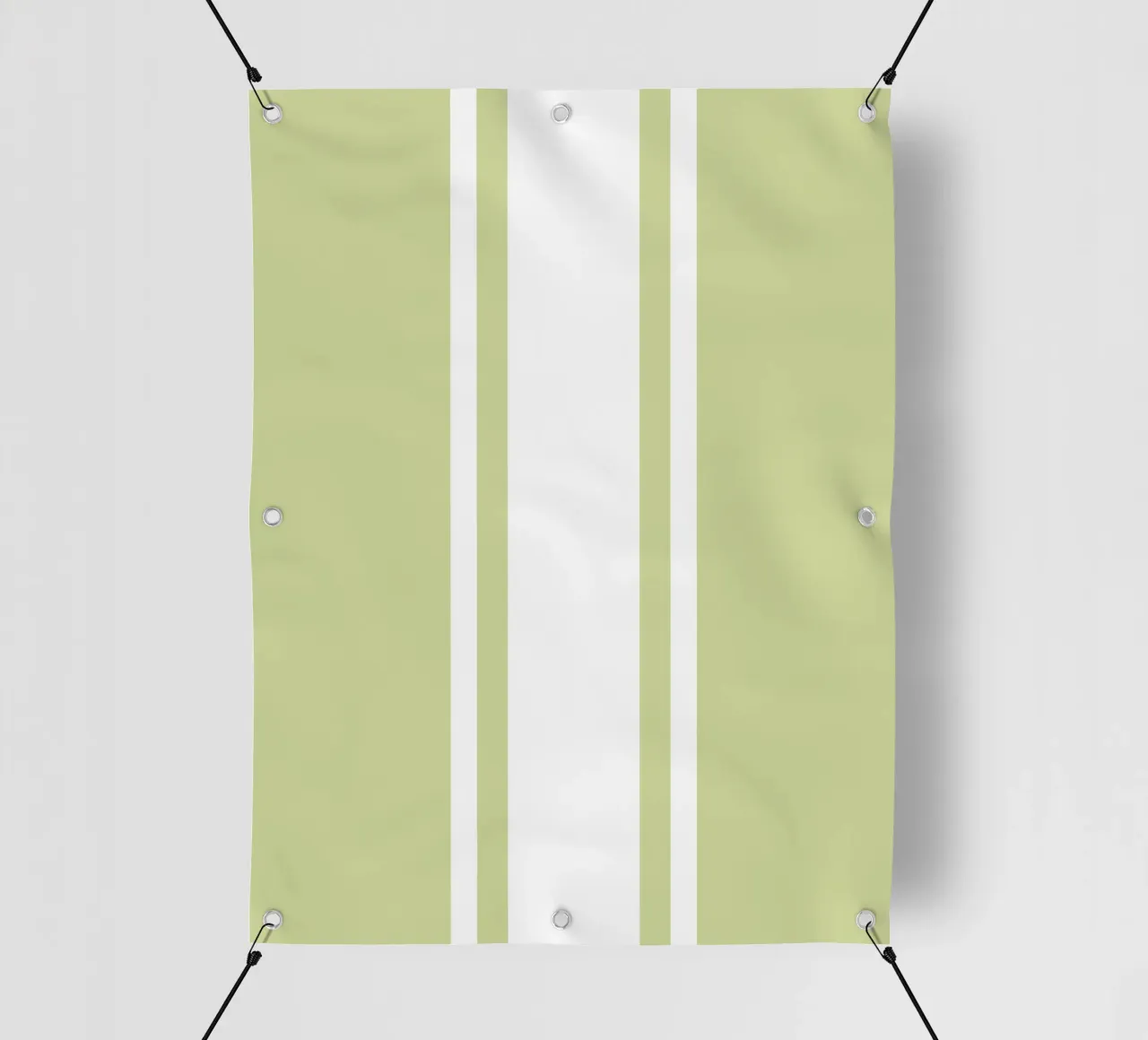 Basic Chic Scandi a righe centrate 1 | Bianco su verde tenue telo in pvc da Beauty in Simplicity
