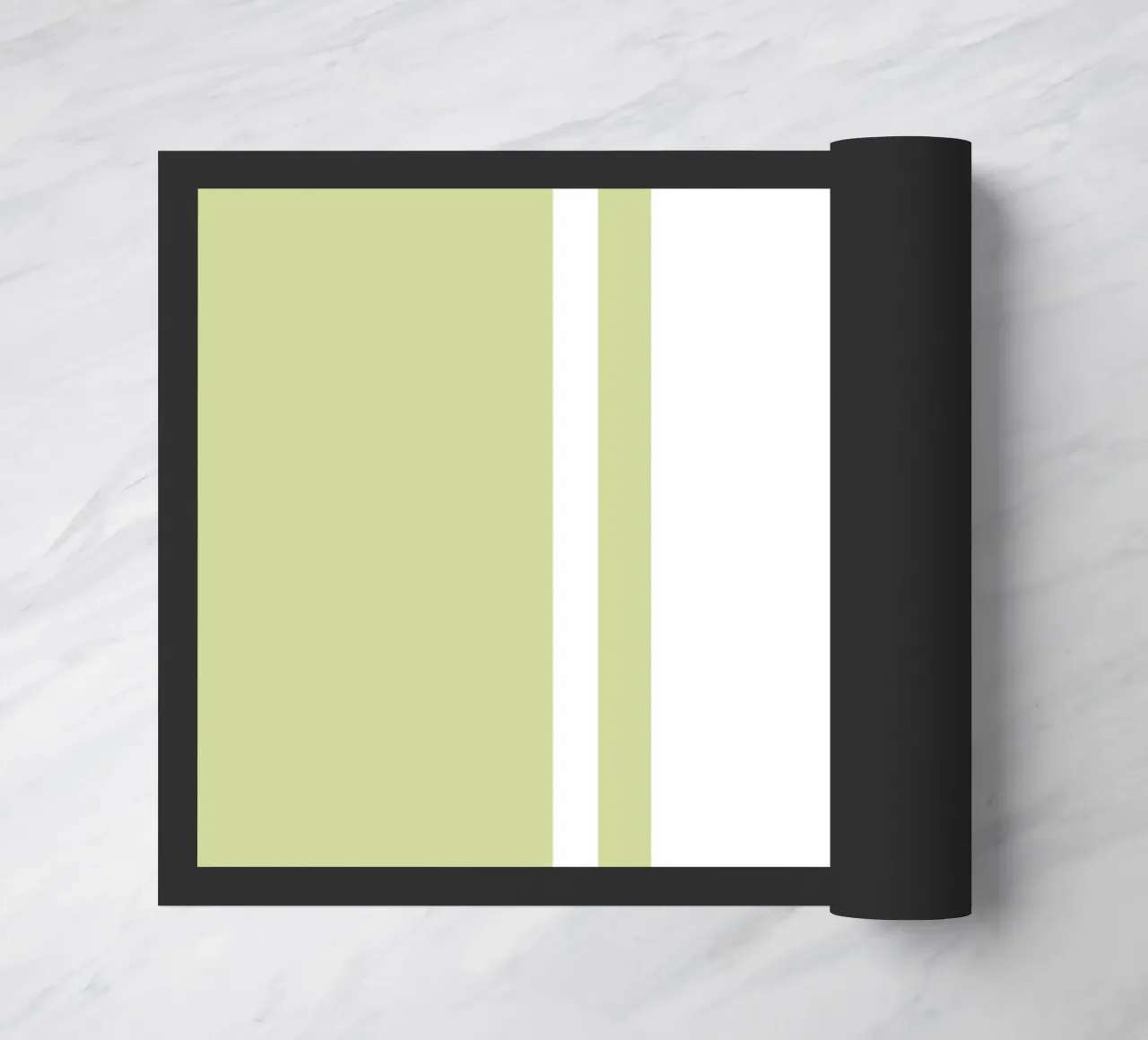 Basic Chic Scandi a righe centrate 1 | Bianco su verde tenue zerbino da Beauty in Simplicity