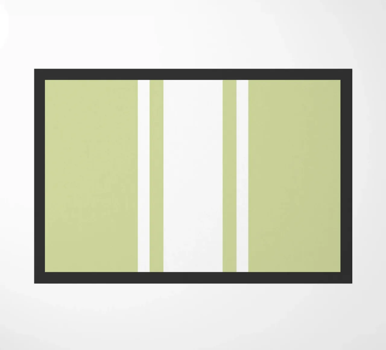 Basic Chic Scandi a righe centrate 1 | Bianco su verde tenue zerbino da Beauty in Simplicity