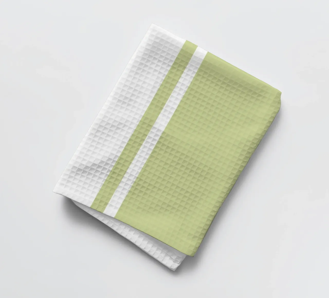 Basic Chic Scandi a righe centrate 1 | Bianco su verde tenue canovaccio da cucina da Beauty in Simplicity