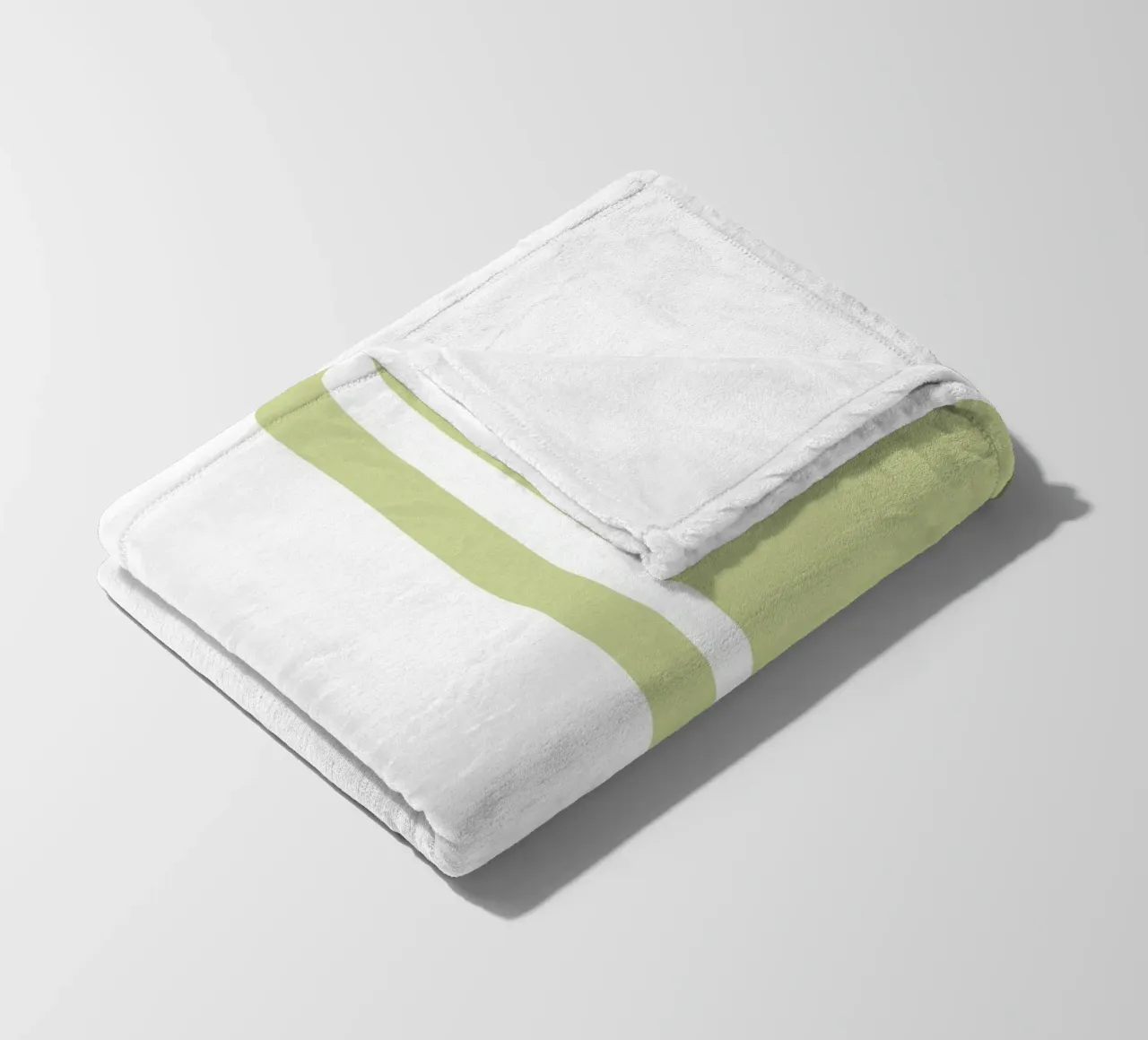 Basic Chic Scandi a righe centrate 1 | Bianco su verde tenue coperta in pile da Beauty in Simplicity