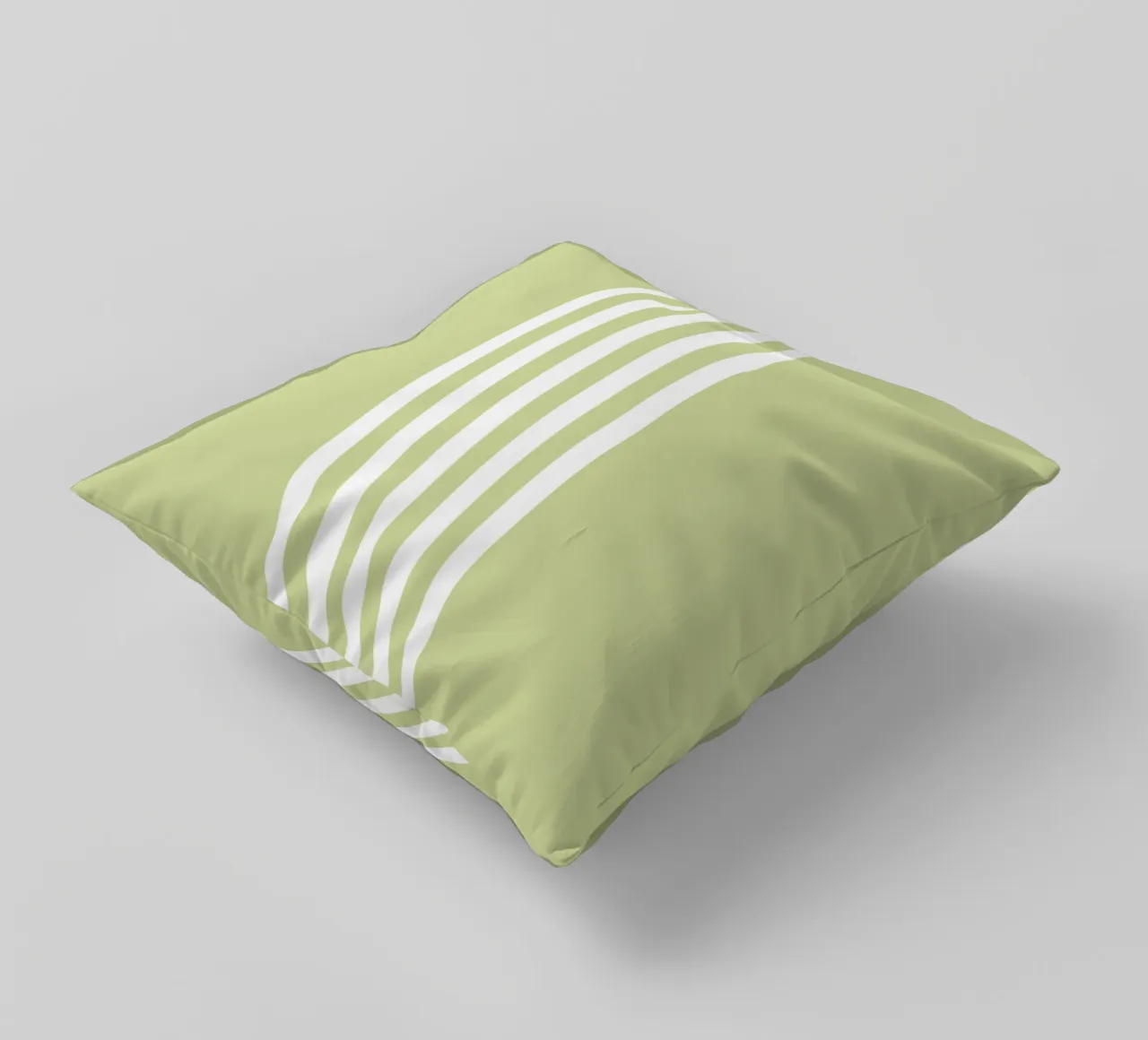 Strisce centrate Basic Scandi Chic 2 | Bianco su verde pastello cuscino da Beauty in Simplicity