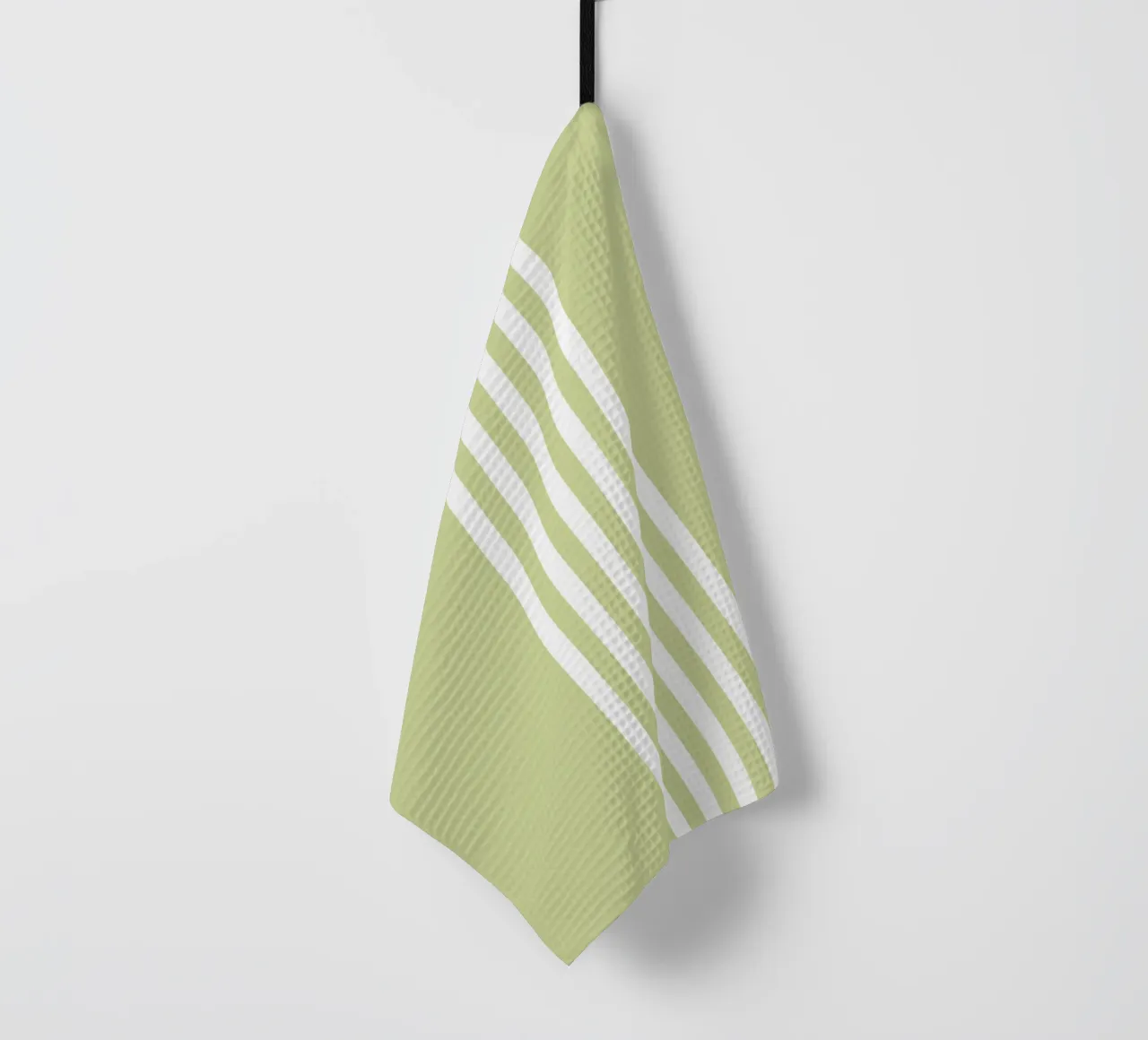 Basic Scandi Chic Centered Stripes 2 | Blanc sur vert pastel torchon de Beauty in Simplicity