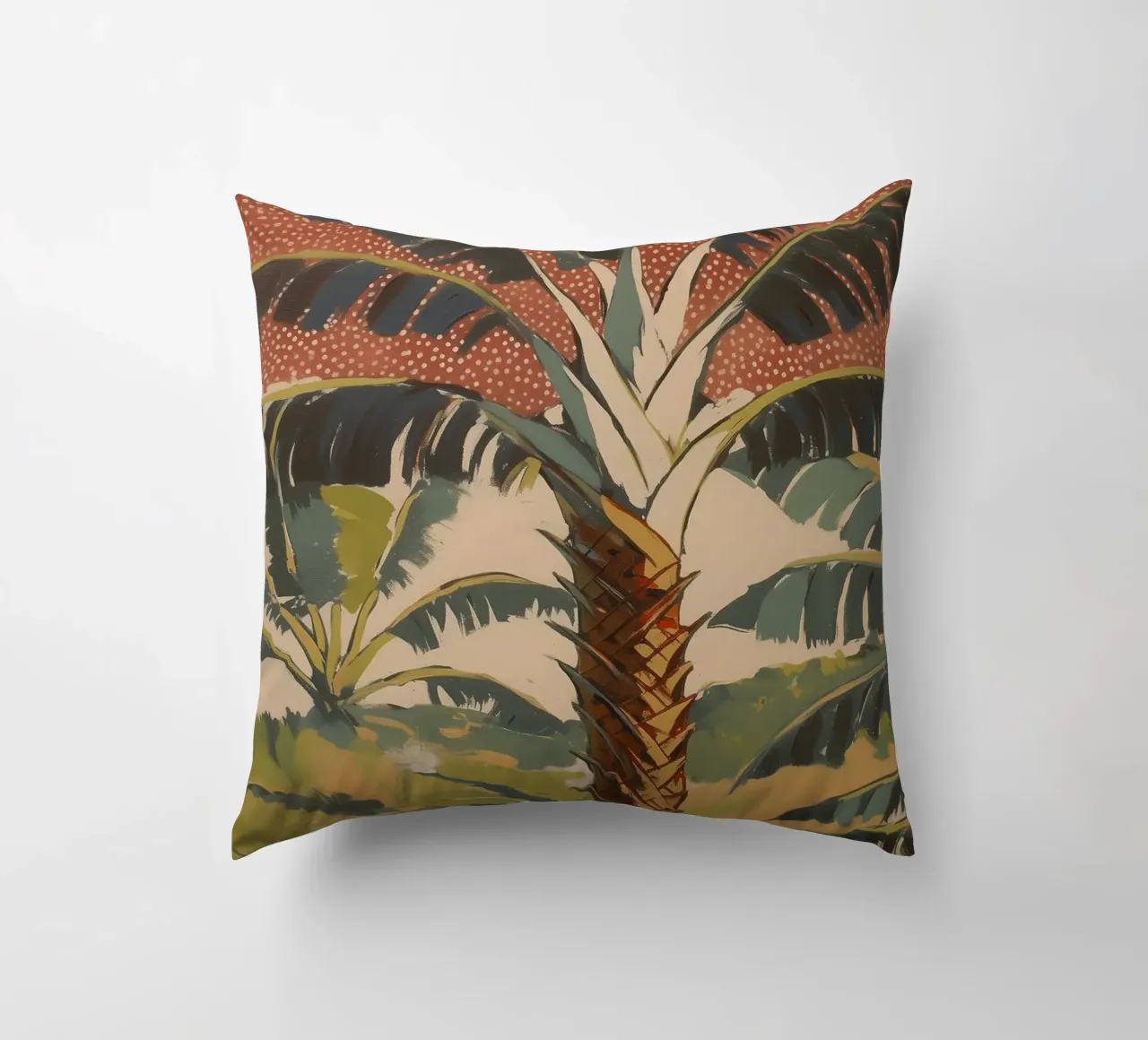 Paesaggio di palme in pastello cuscino da Carinaprint