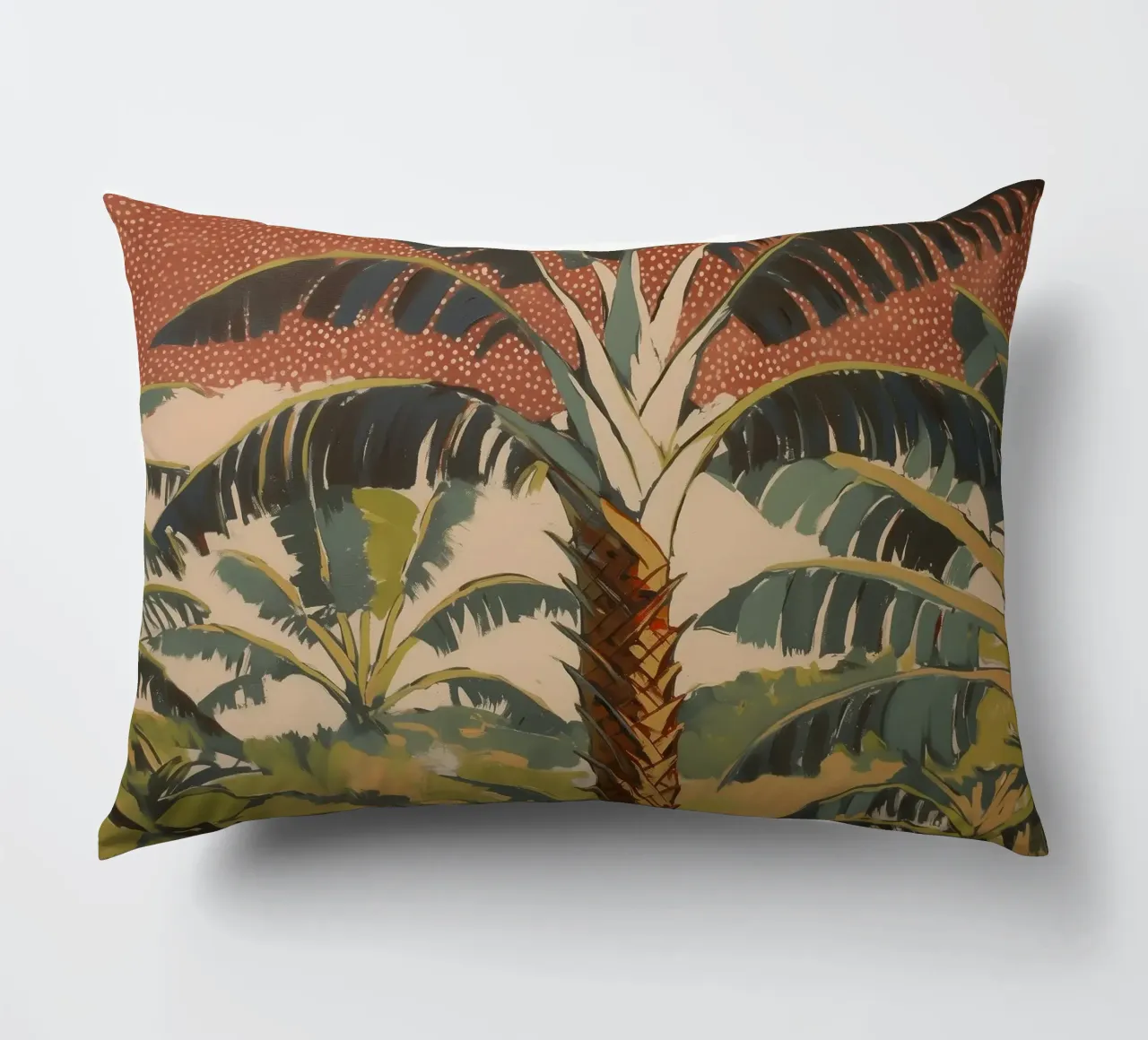 Paesaggio di palme in pastello cuscino da Carinaprint