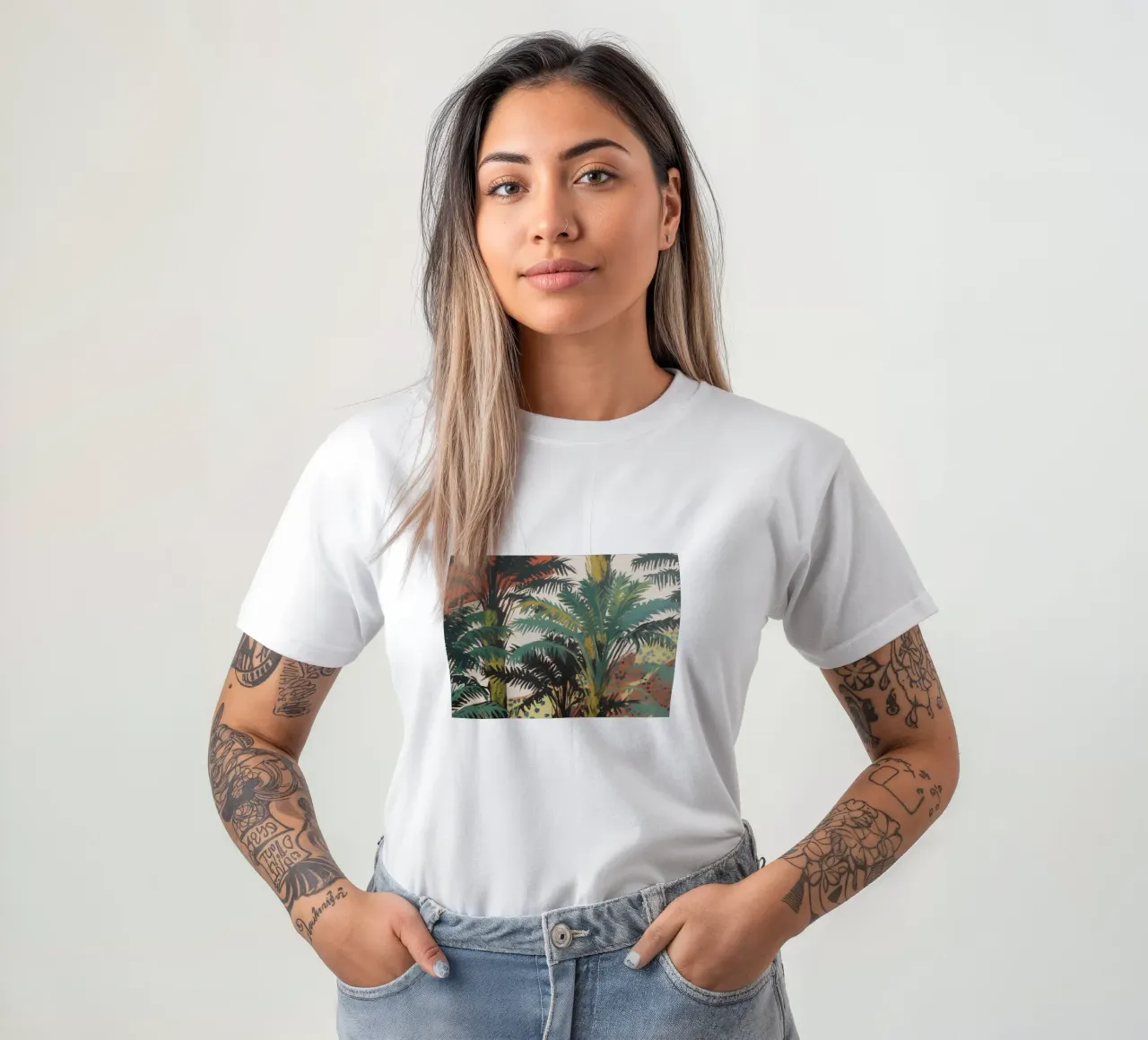 Illusione della palma tropicale t-shirt da Carinaprint