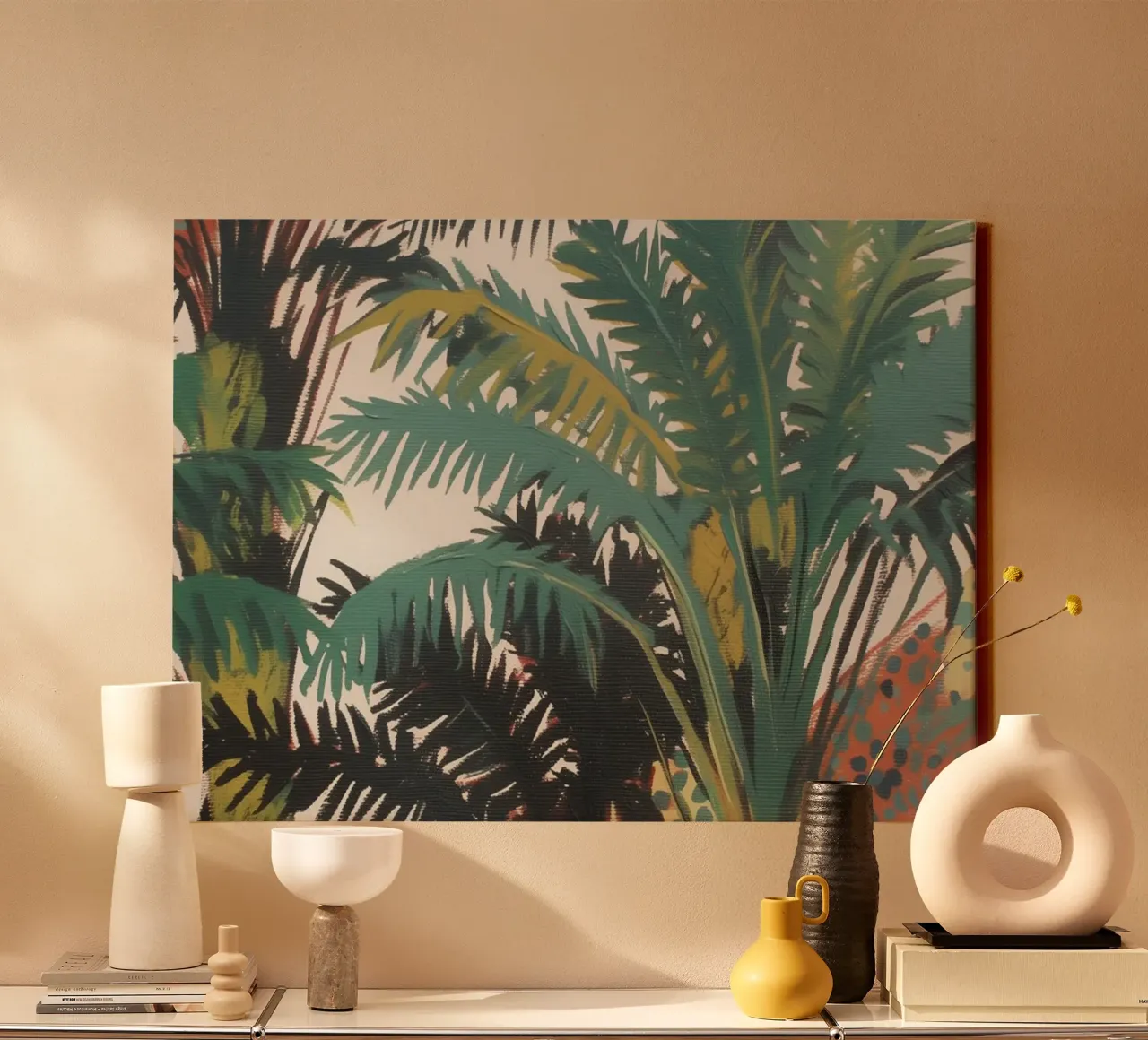 Illusione della palma tropicale tela con Cornice a cassetta da Carinaprint