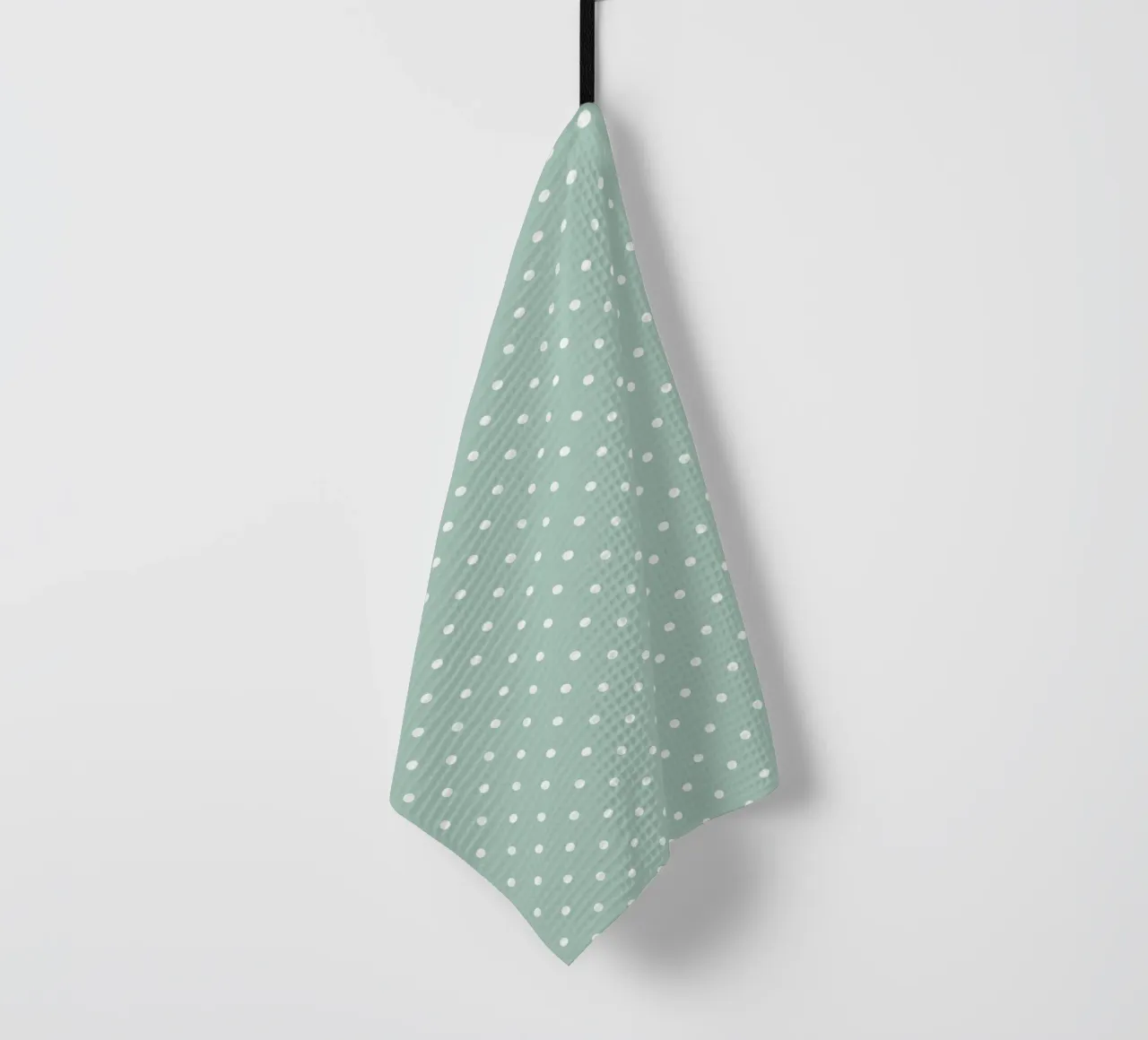 Minimal Chic Basic Classic Polka Dots | Bianco su Blu Verde canovaccio da cucina da Beauty in Simplicity