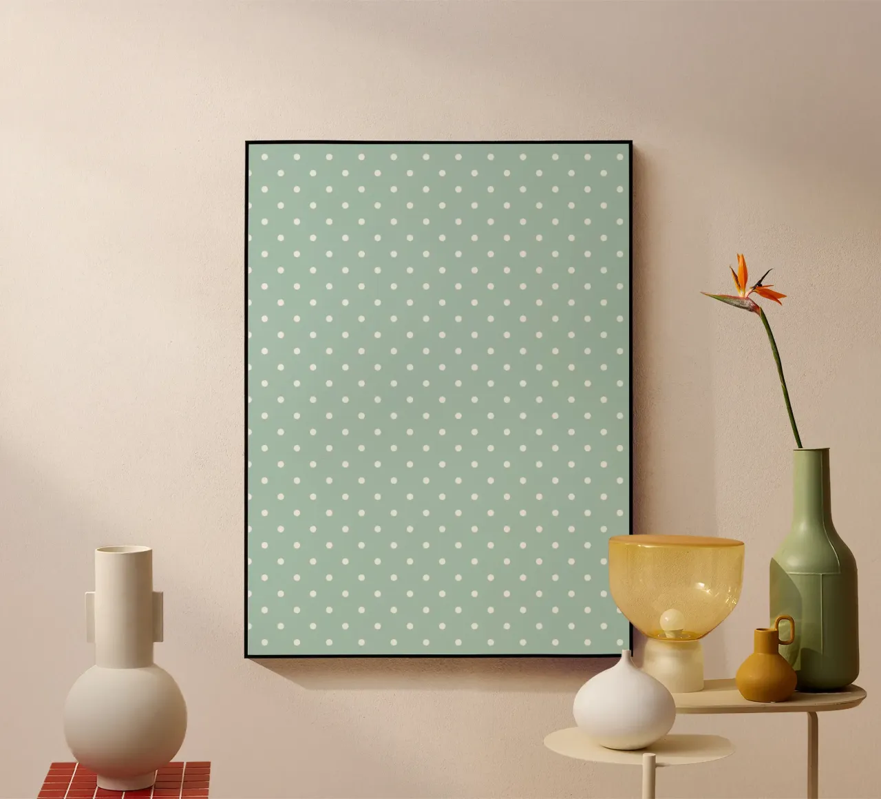 Minimal Chic Basic Classic Polka Dots | Bianco su Blu Verde plexiglass da Beauty in Simplicity