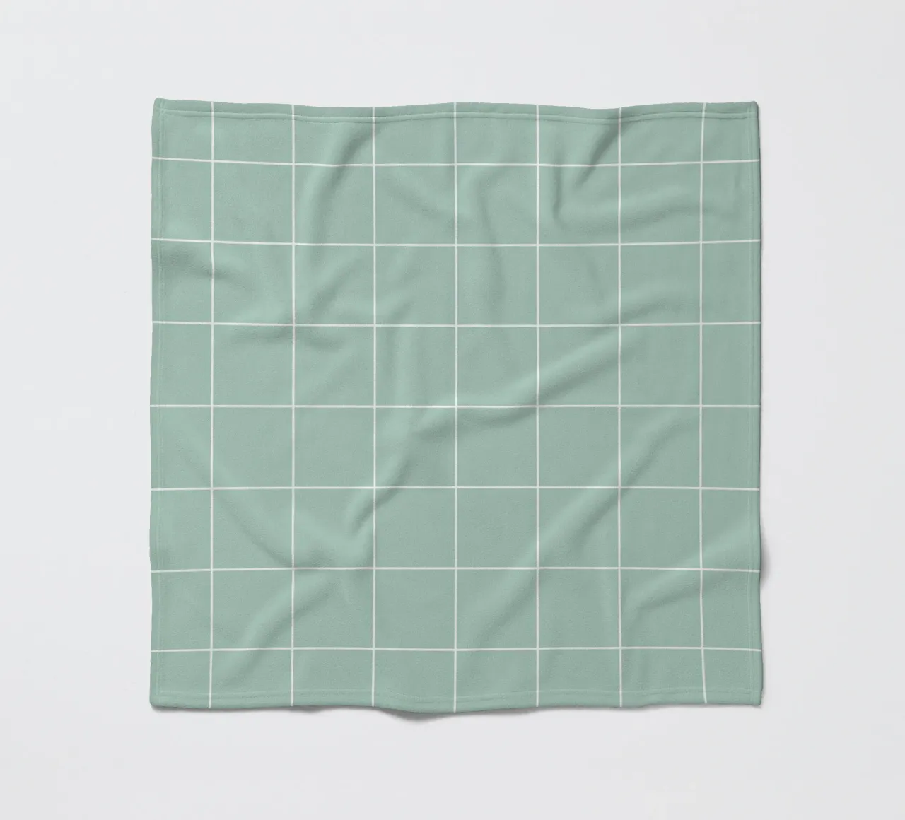 Minimal Basic Klassiek Groot Raster | Wit op Lichtblauw Groen fleecedeken van Beauty in Simplicity