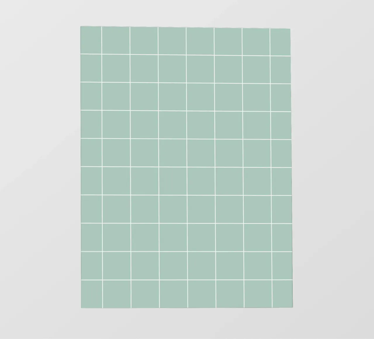 Minimal Basic Klassiek Groot Raster | Wit op Lichtblauw Groen pvc-zeil van Beauty in Simplicity