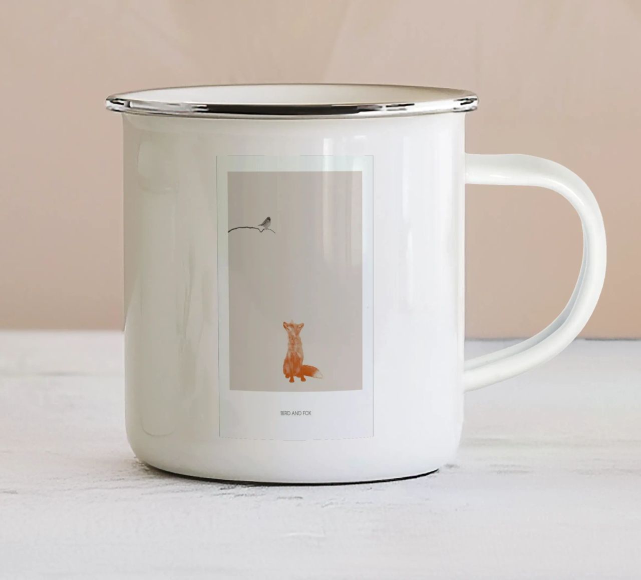 Bird And Fox tazza in smalto da Sarah Bühler