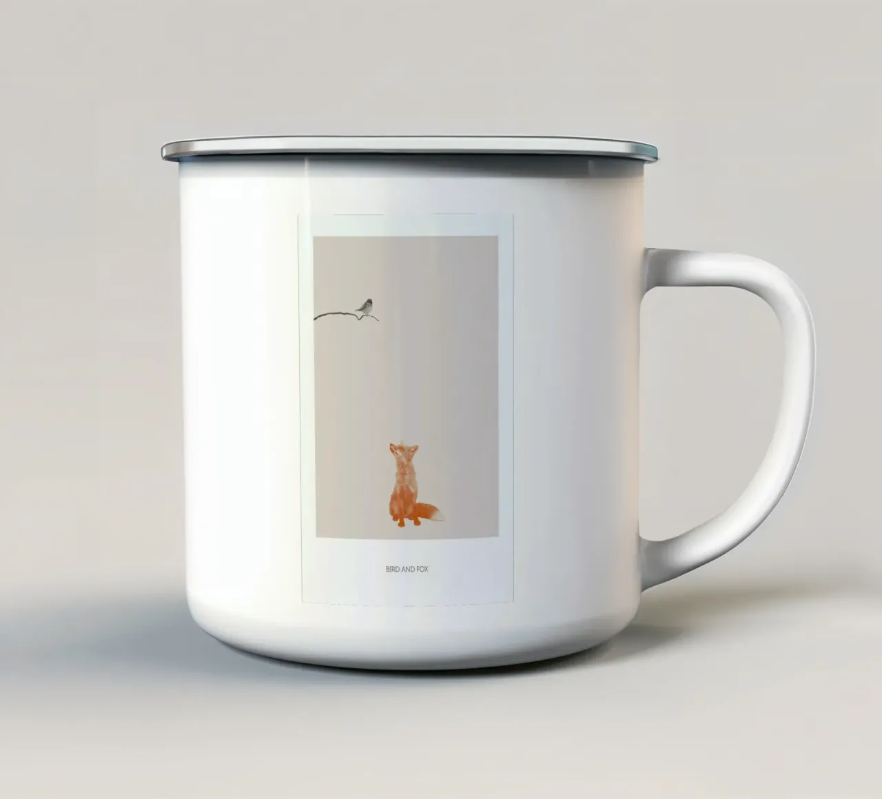 Bird And Fox taza de esmalte de Sarah Bühler