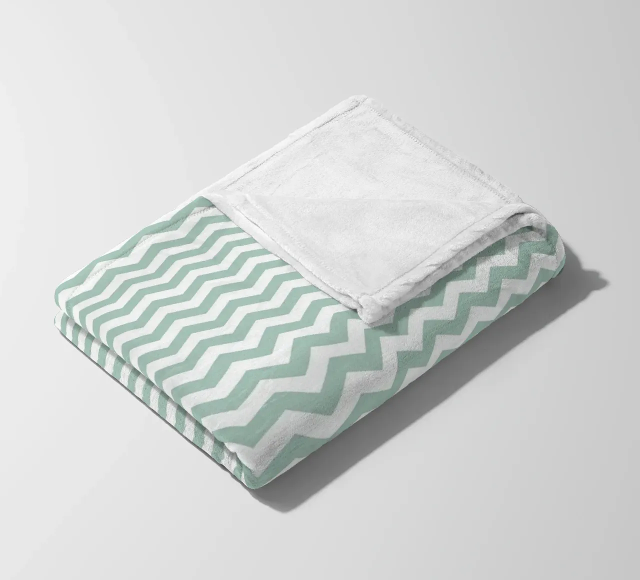 Minimal Chic Basic Chevron | Bianco e Verde Blu Soft coperta in pile da Beauty in Simplicity