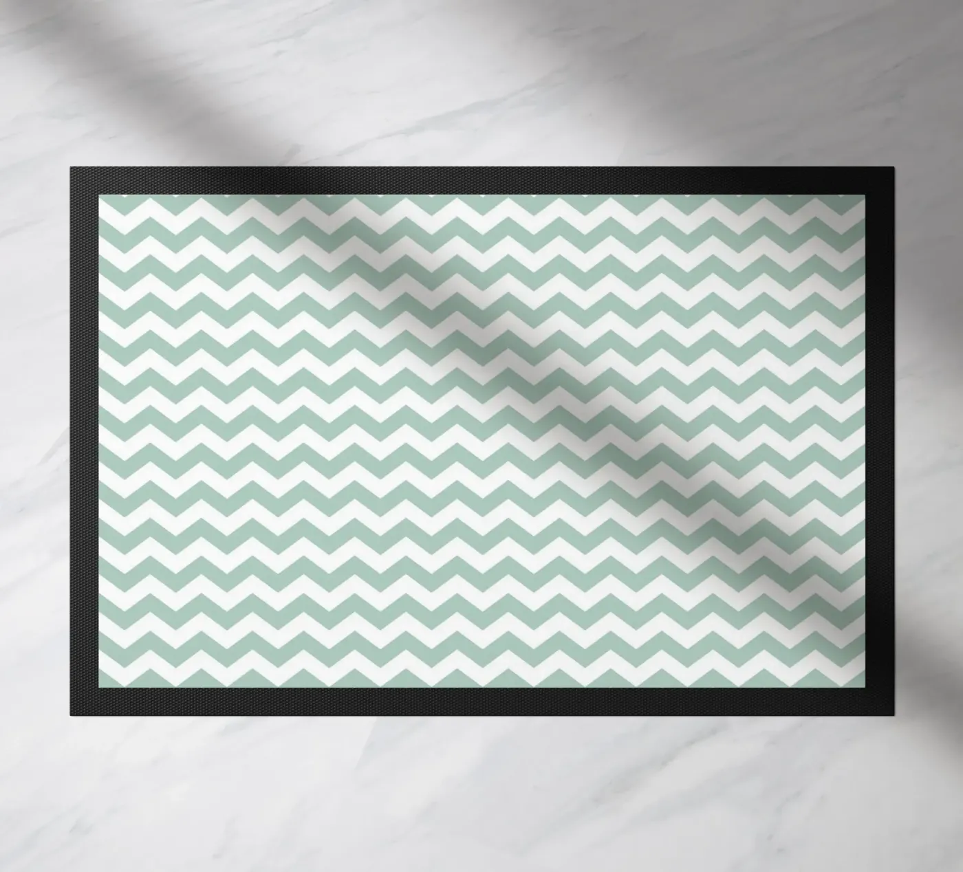 Minimal Chic Basic Chevron | Wit en Zacht Blauw Groen deurmat van Beauty in Simplicity