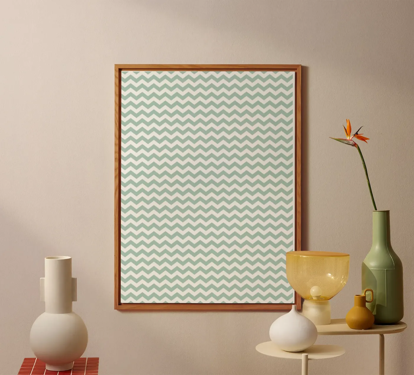 Minimal Chic Basic Chevron | Bianco e Verde Blu Soft pannello forex da Beauty in Simplicity