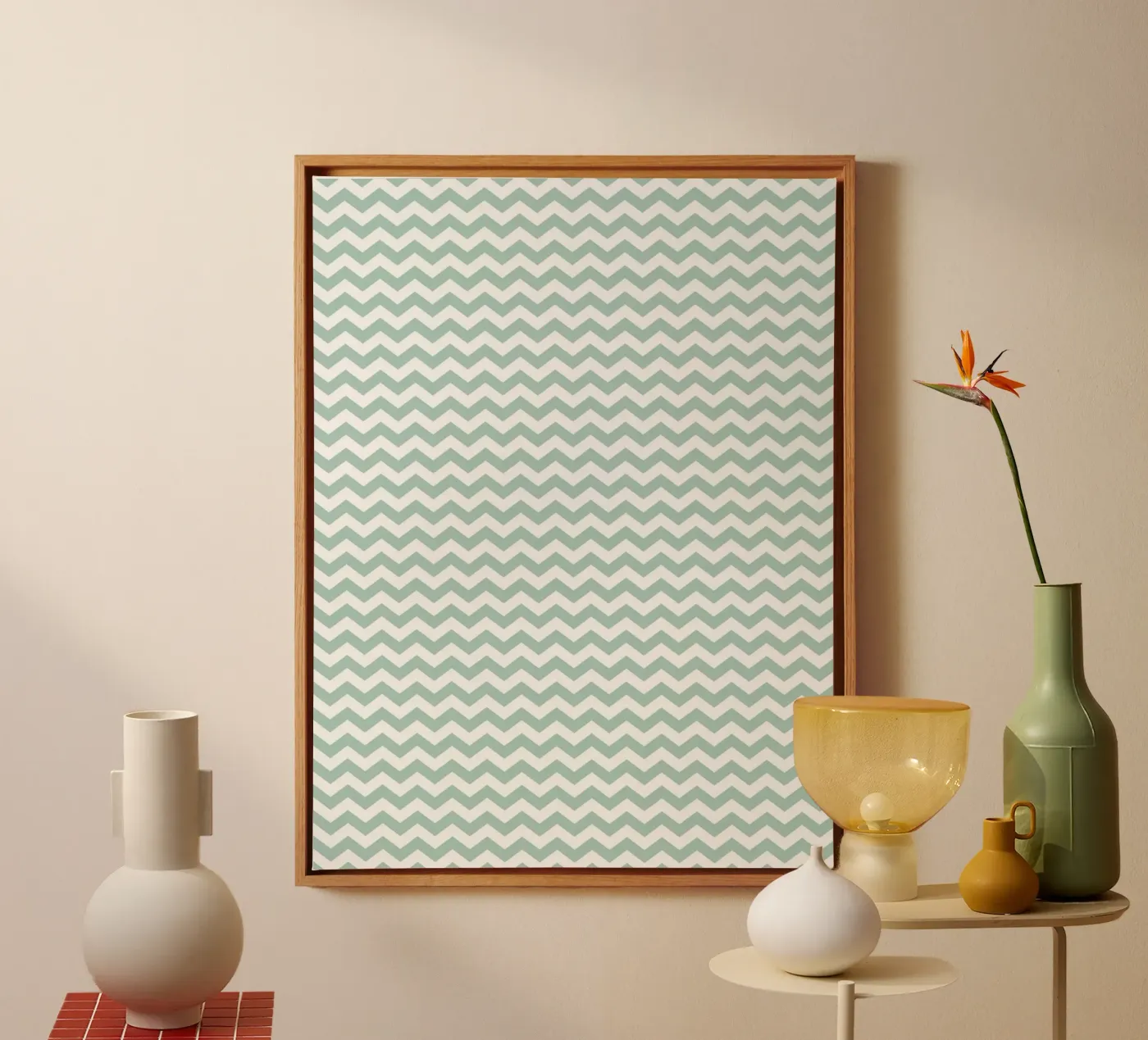 Minimal Chic Basic Chevron | Bianco e Verde Blu Soft tela da Beauty in Simplicity