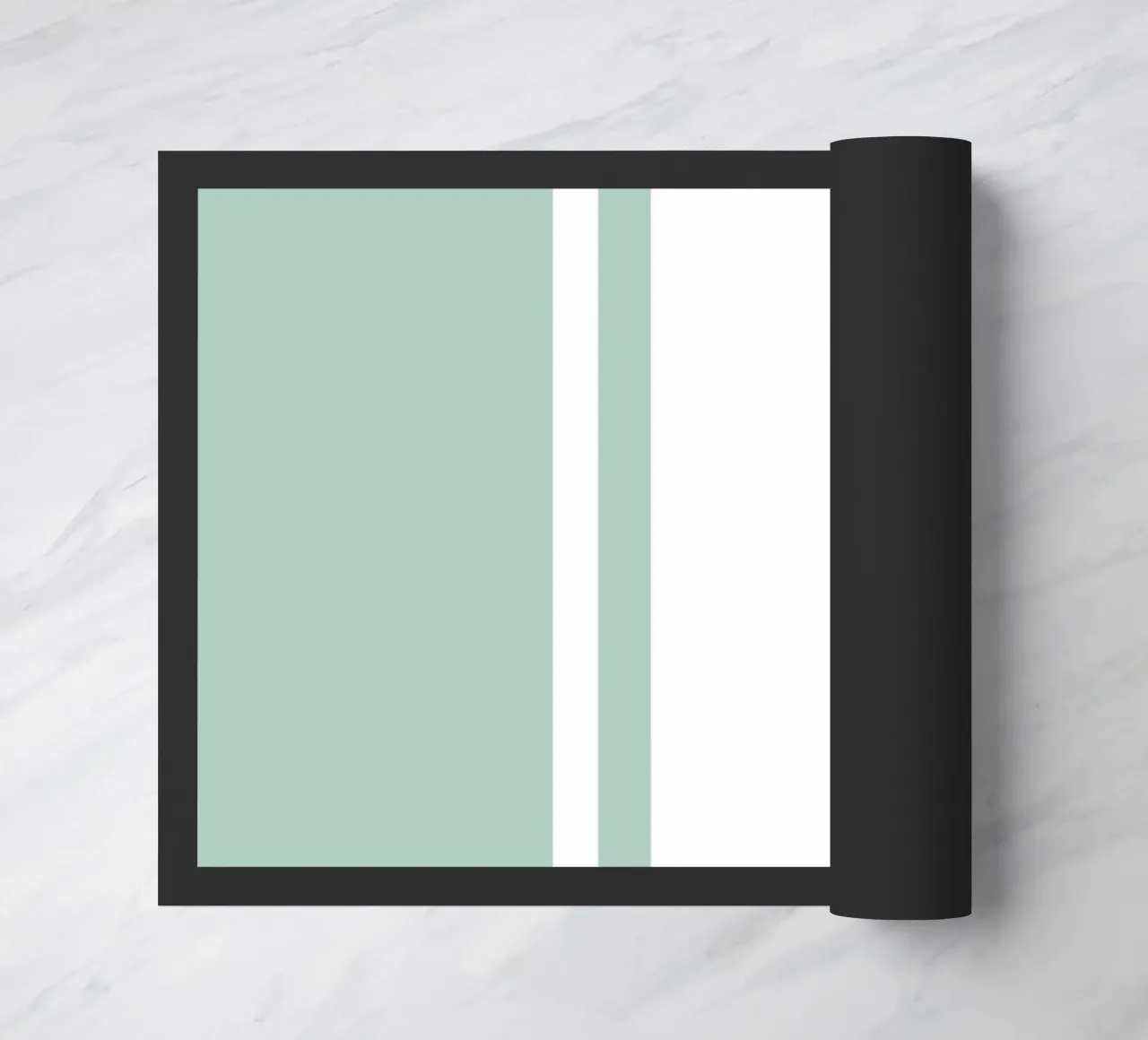 Strisce centrate Basic Scandi 1 | Bianco su blu morbido verde zerbino da Beauty in Simplicity