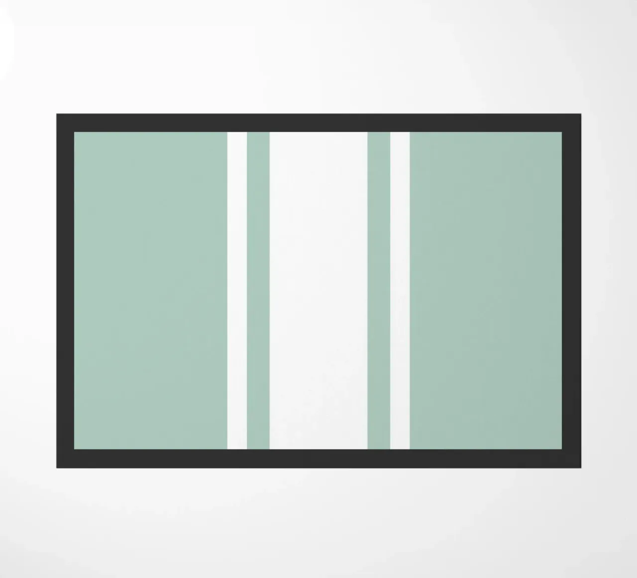 Strisce centrate Basic Scandi 1 | Bianco su blu morbido verde zerbino da Beauty in Simplicity