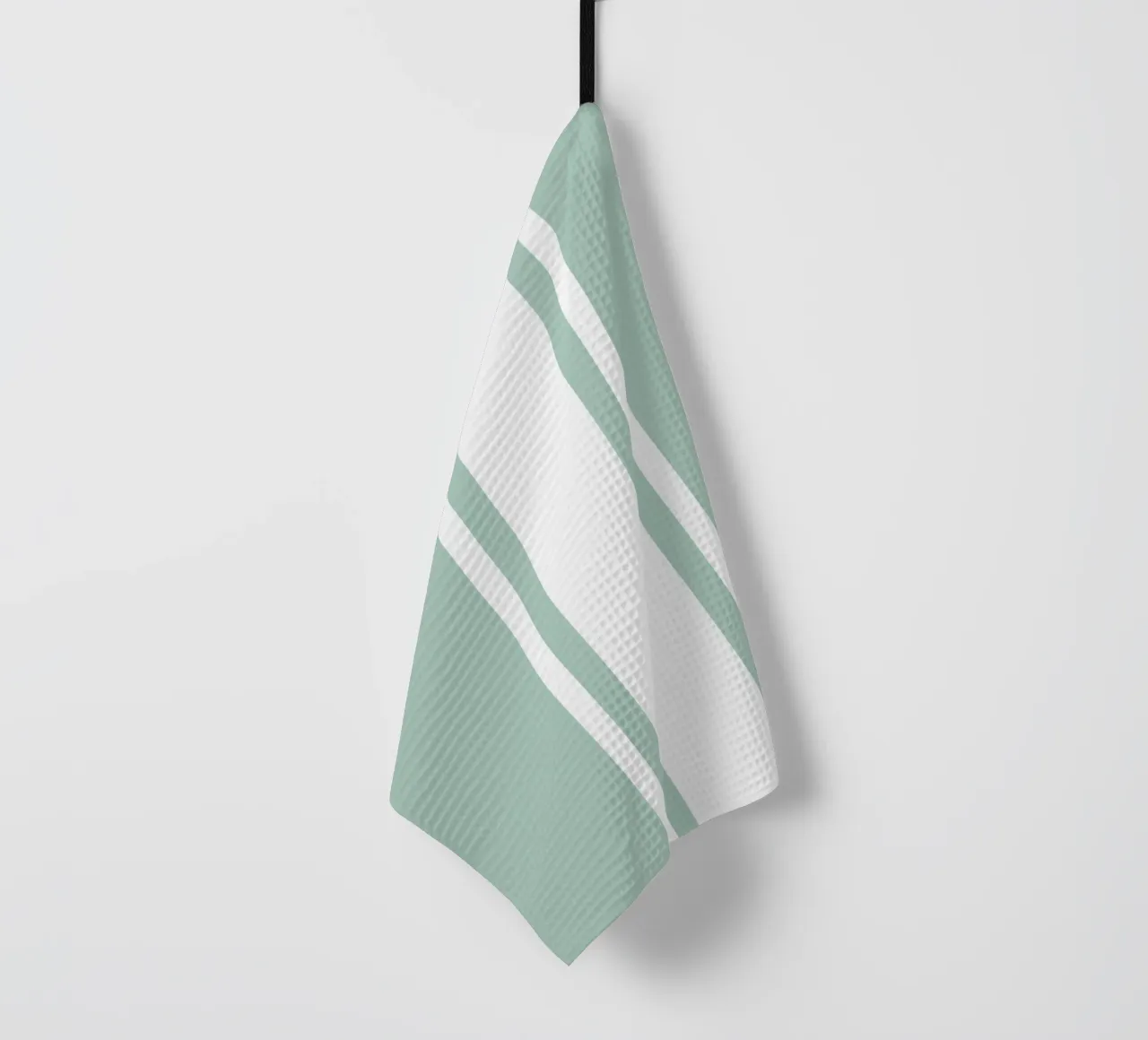 Basic Scandi Centered Stripes 1 | White on Soft Blue Green torchon de Beauty in Simplicity