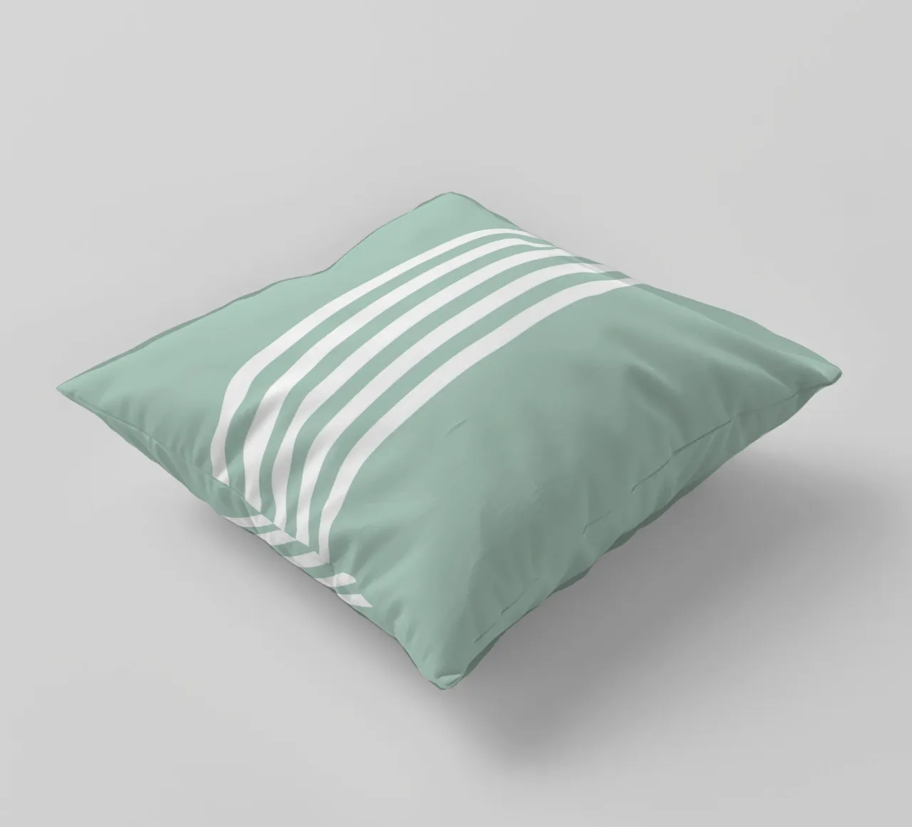 Strisce centrate Basic Scandi 2 | Bianco su blu morbido verde cuscino da Beauty in Simplicity