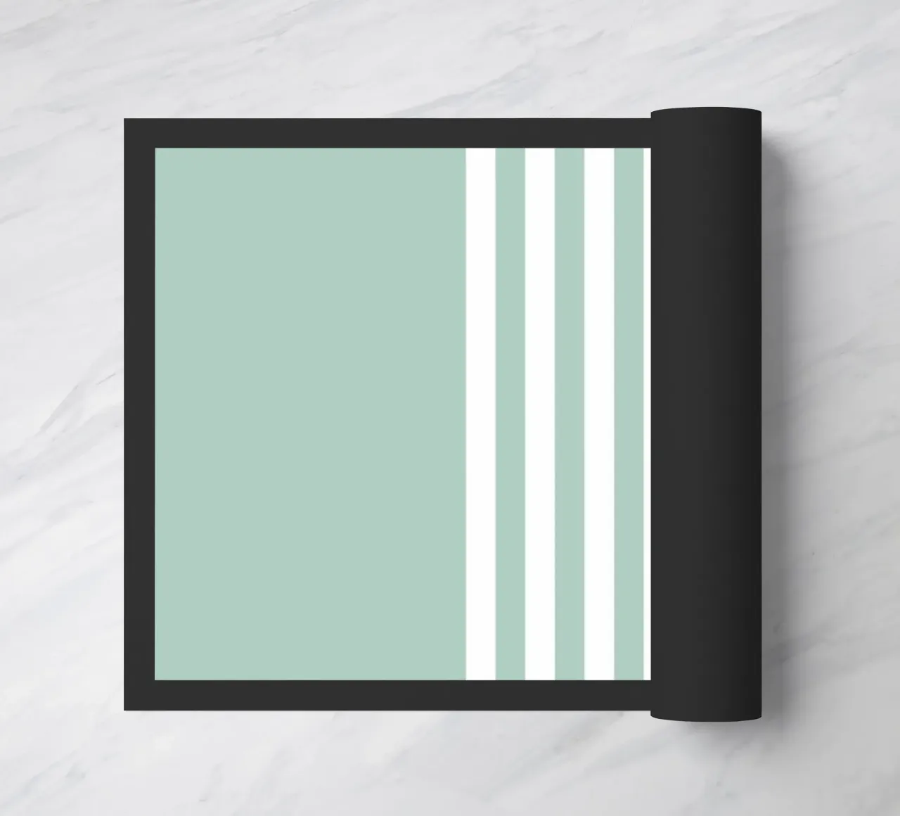 Strisce centrate Basic Scandi 2 | Bianco su blu morbido verde zerbino da Beauty in Simplicity