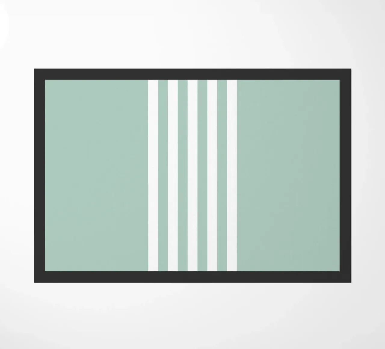 Strisce centrate Basic Scandi 2 | Bianco su blu morbido verde zerbino da Beauty in Simplicity