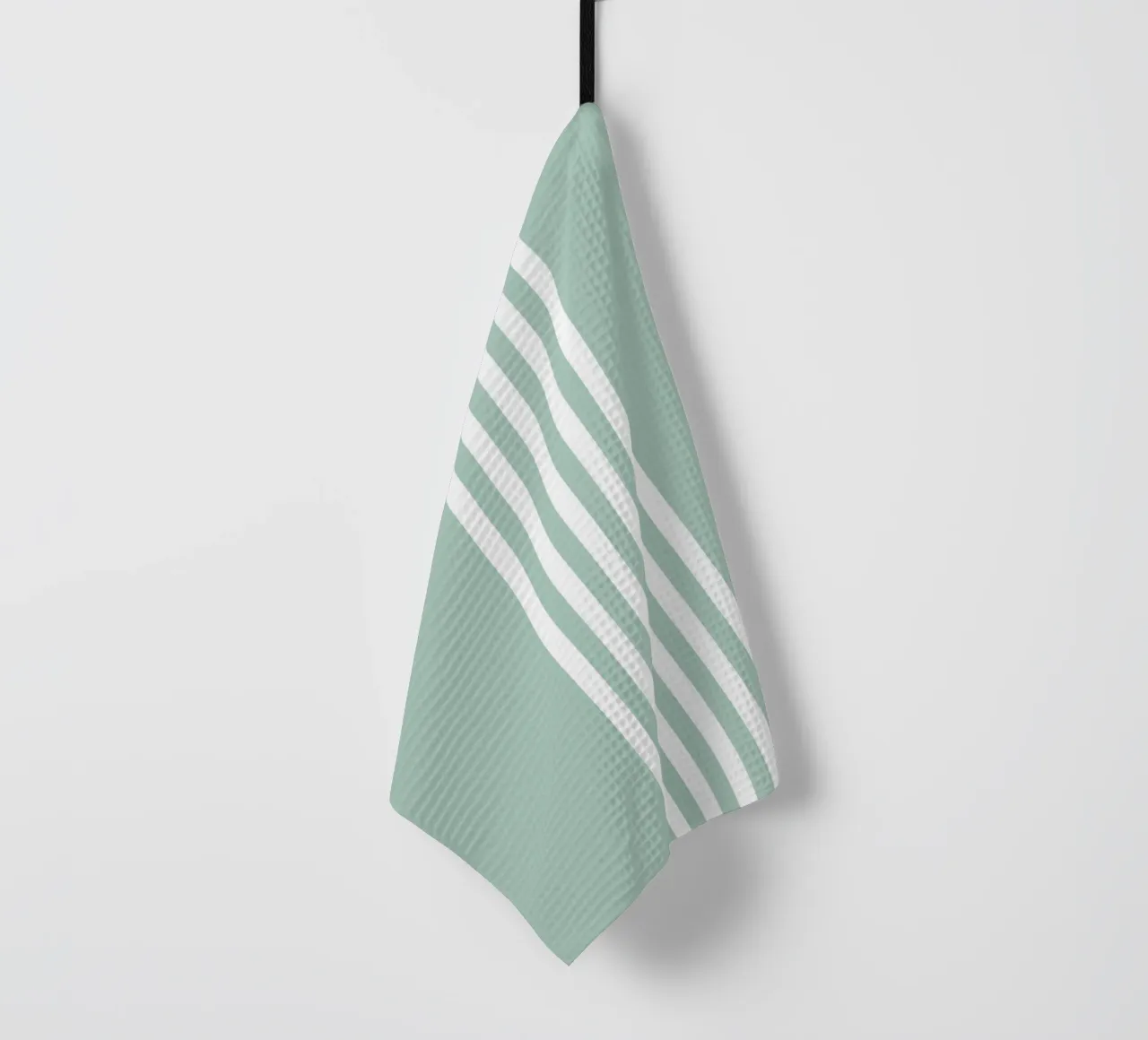 Basic Scandi Centered Stripes 2 | Blanc sur Soft Blue Green torchon de Beauty in Simplicity
