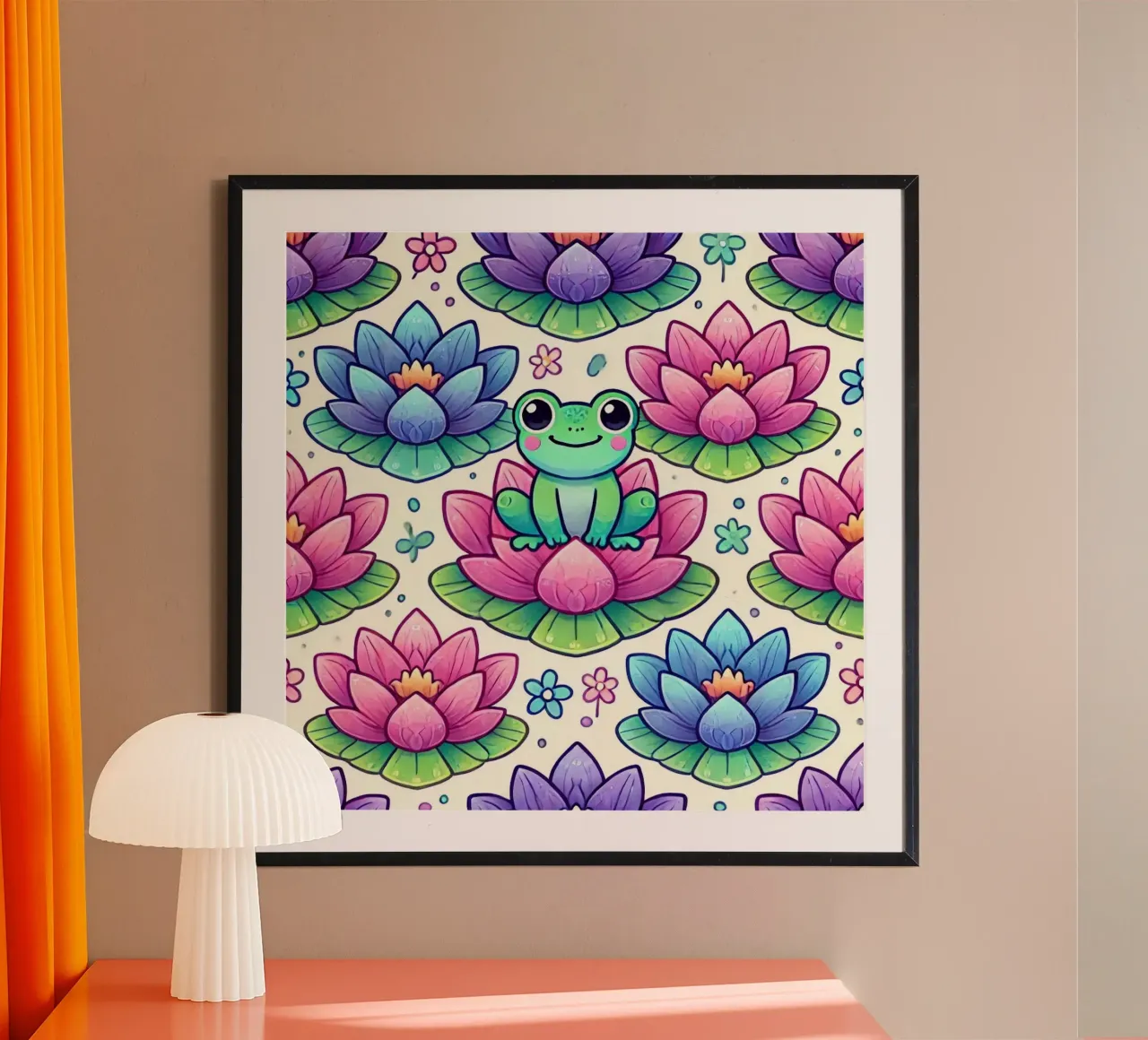 Sogni di loto poster con telaio in legno da Organic Aesthetics