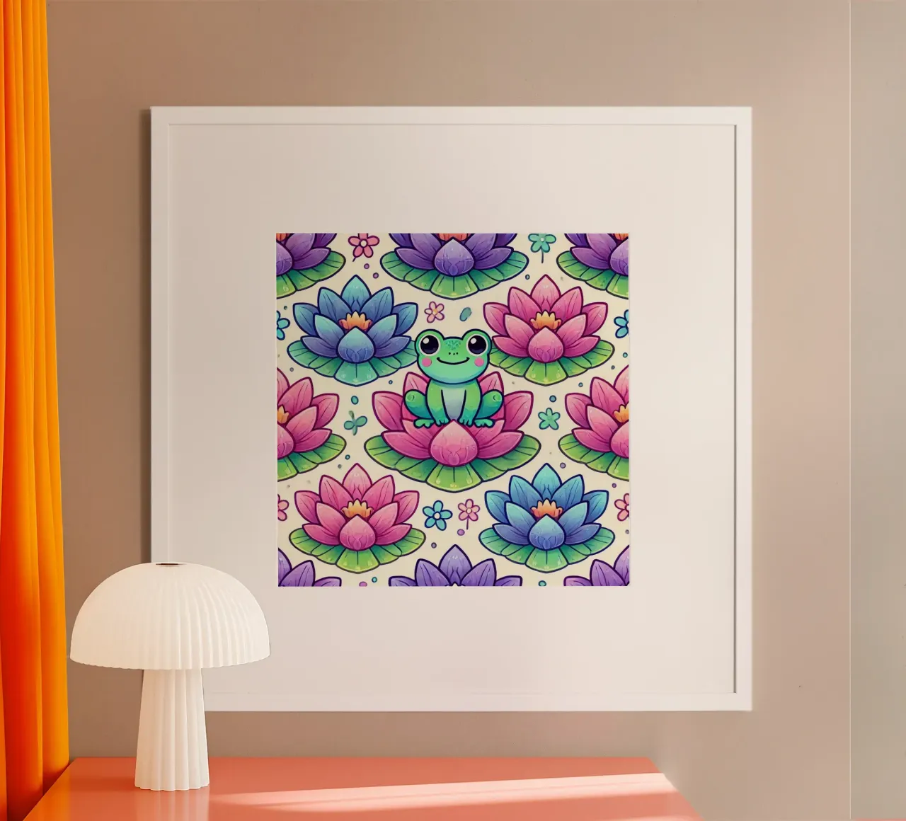 Sogni di loto poster con telaio in legno da Organic Aesthetics
