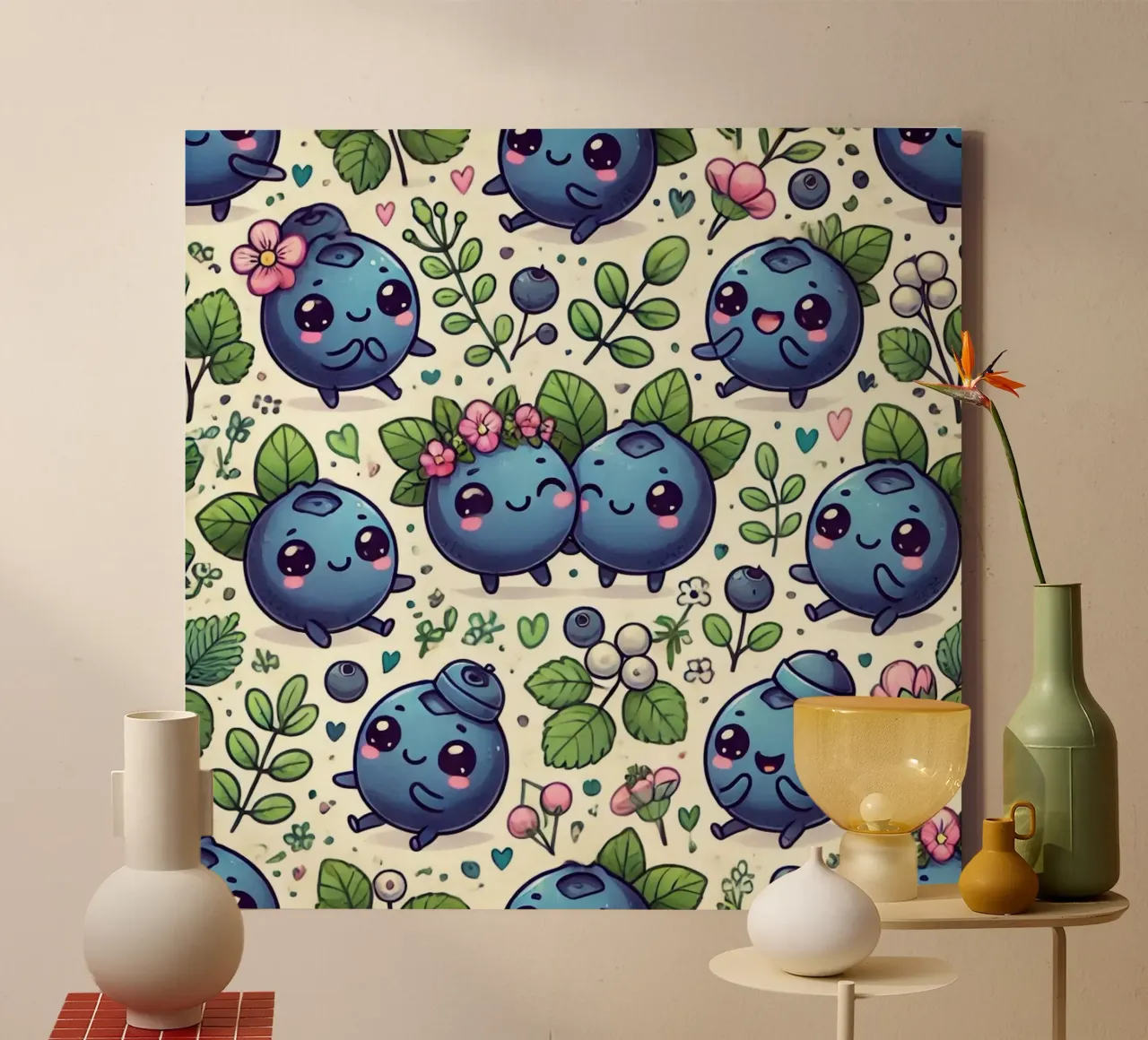 Blaue Kornblumenwonne Leinwand mit Schattenfugenrahmen von Organic Aesthetics