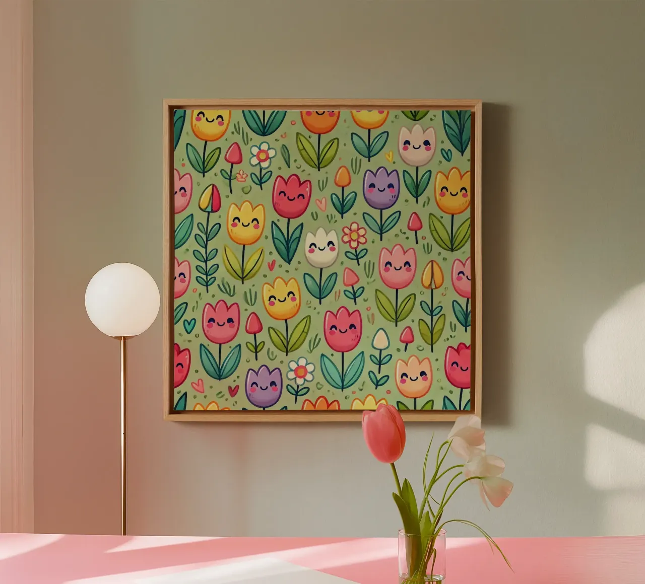 Tulip Wonderland canvas with Floater frame by Organic Aesthetics