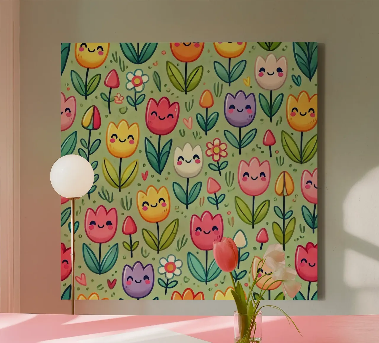 Tulip Wonderland canvas with Floater frame by Organic Aesthetics