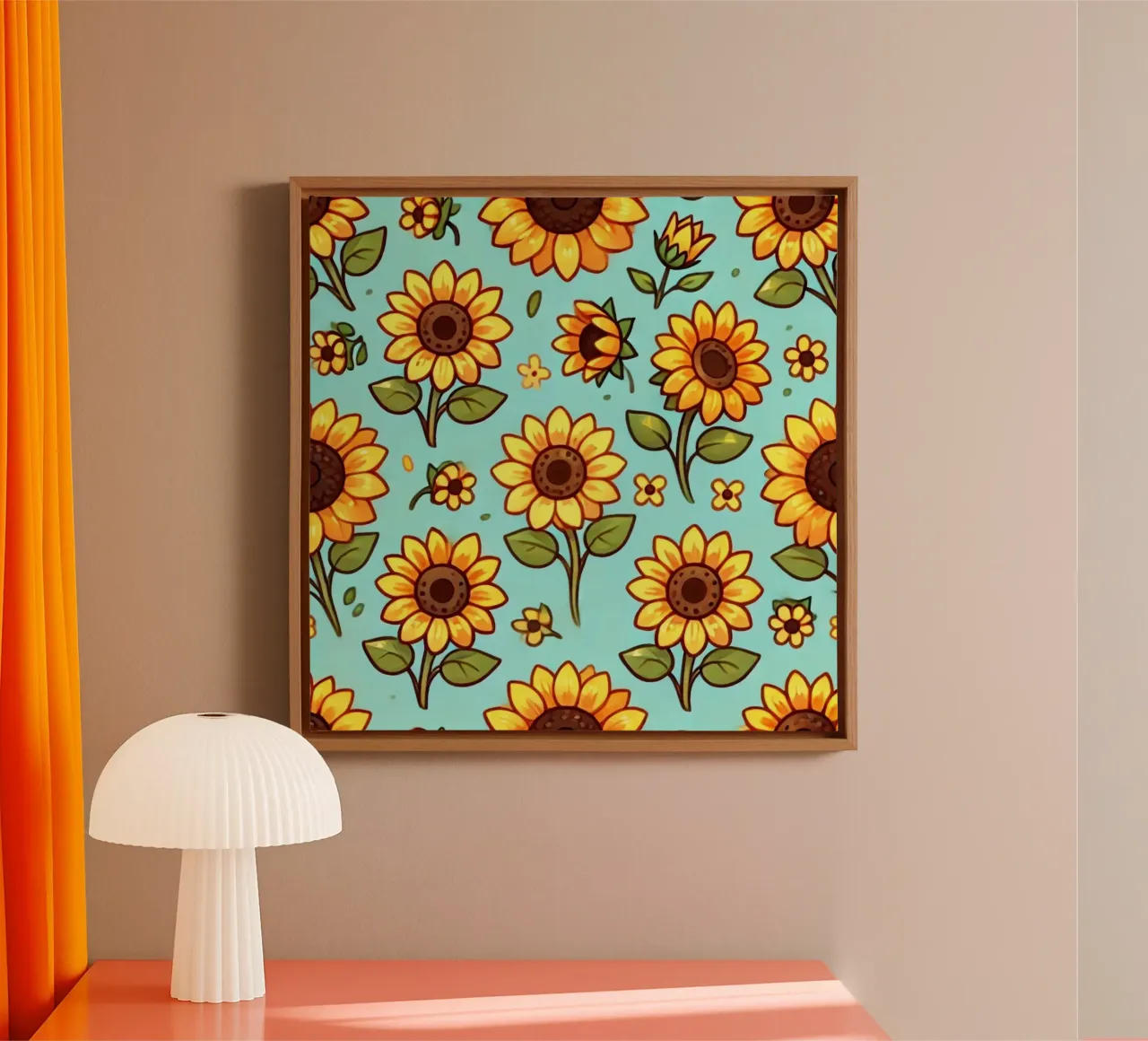 Girasole tela con Cornice a cassetta da Organic Aesthetics