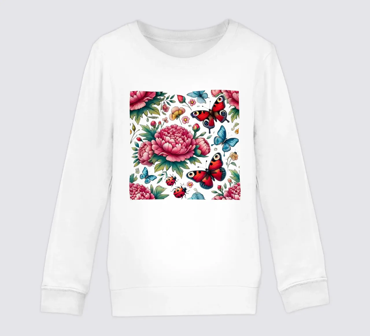 Peony Paradise kids sweatshirt by Organic Aesthetics