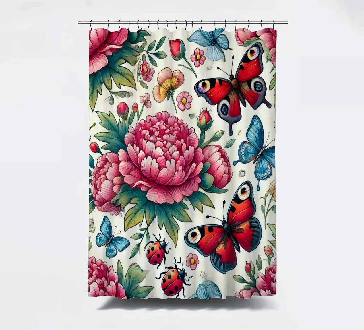 Peony Paradise shower curtain by Organic Aesthetics