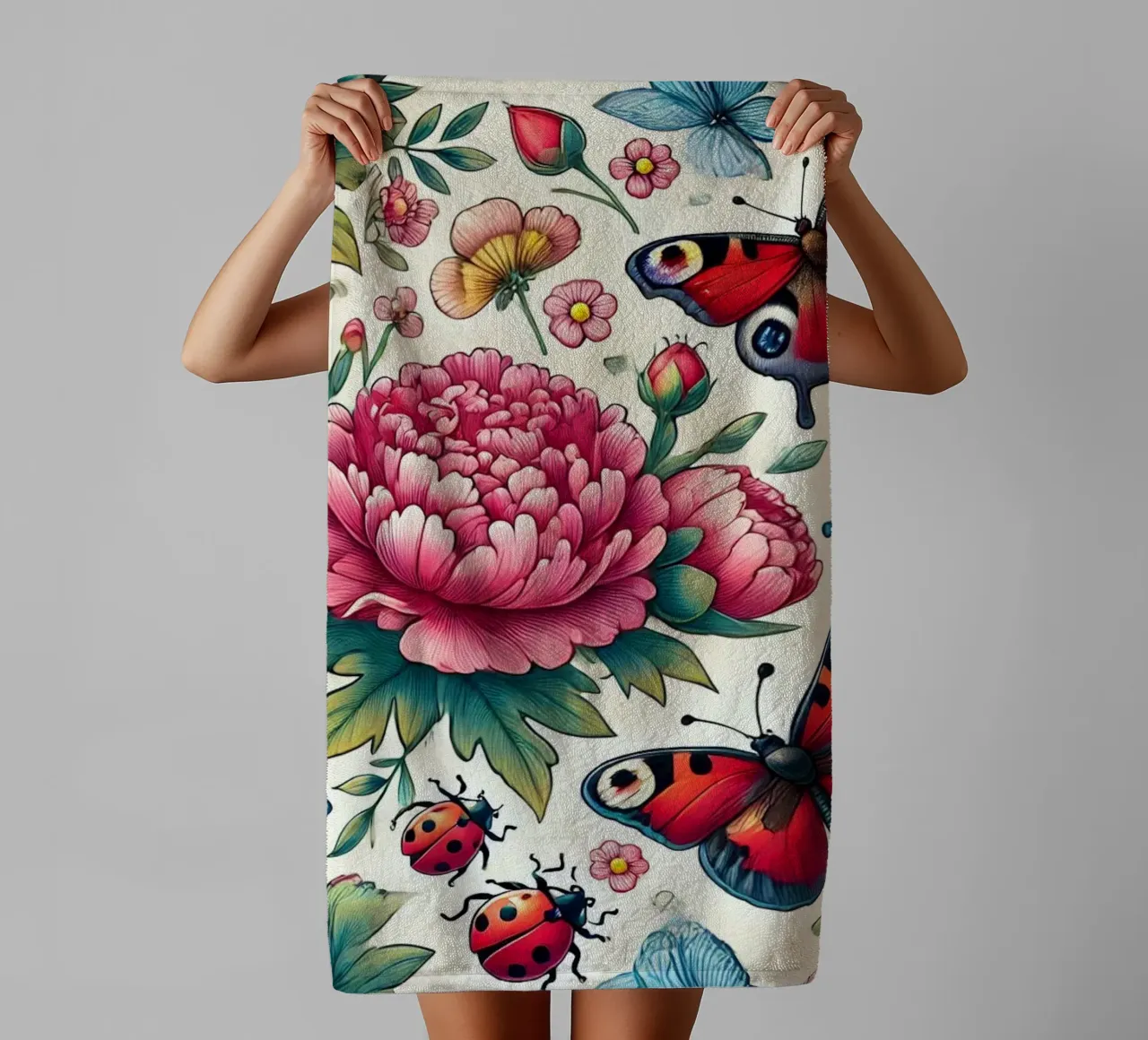 Paradiso delle Peonie asciugamano da bagno da Organic Aesthetics
