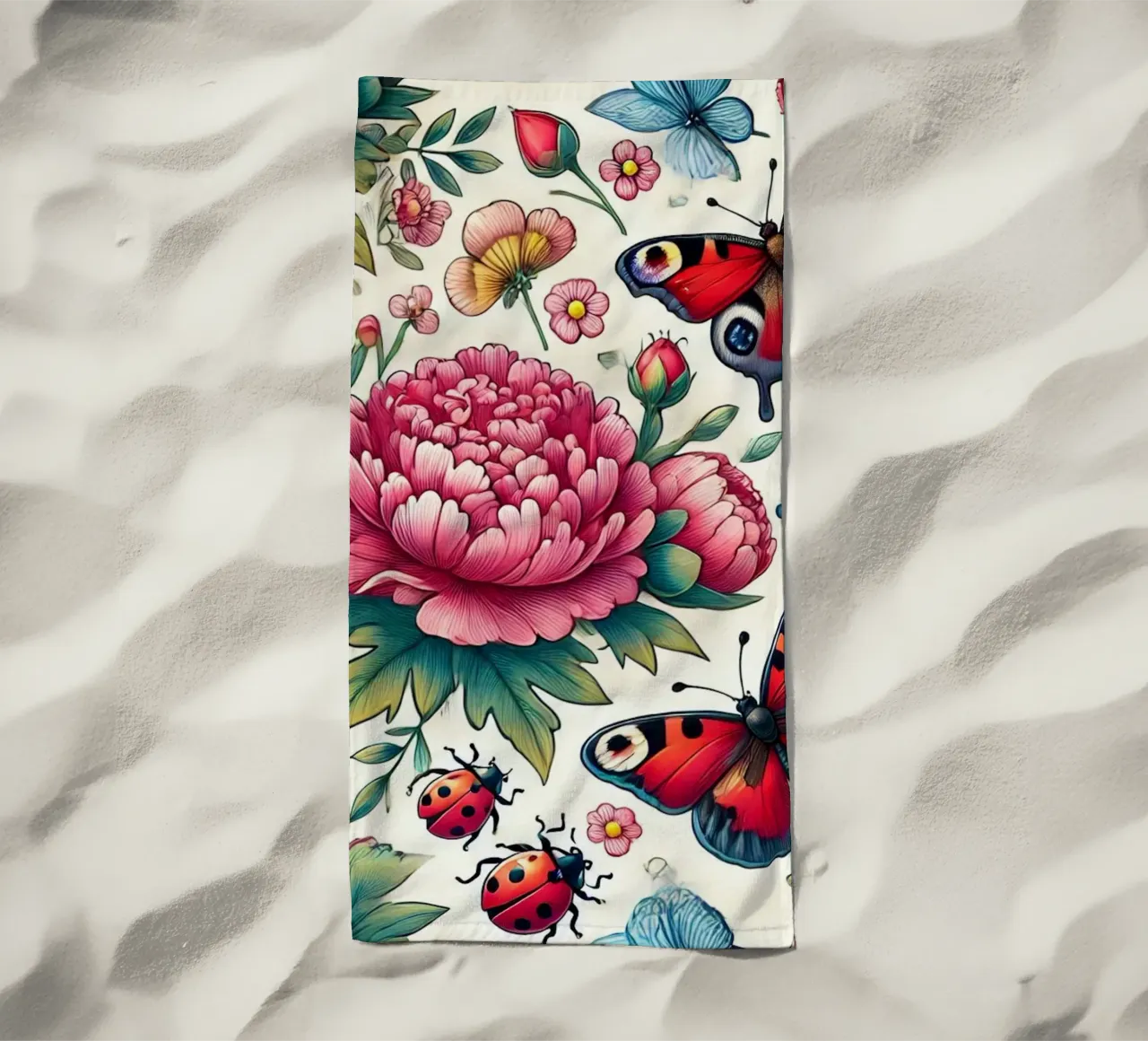 Peony Paradise beach towel by Organic Aesthetics
