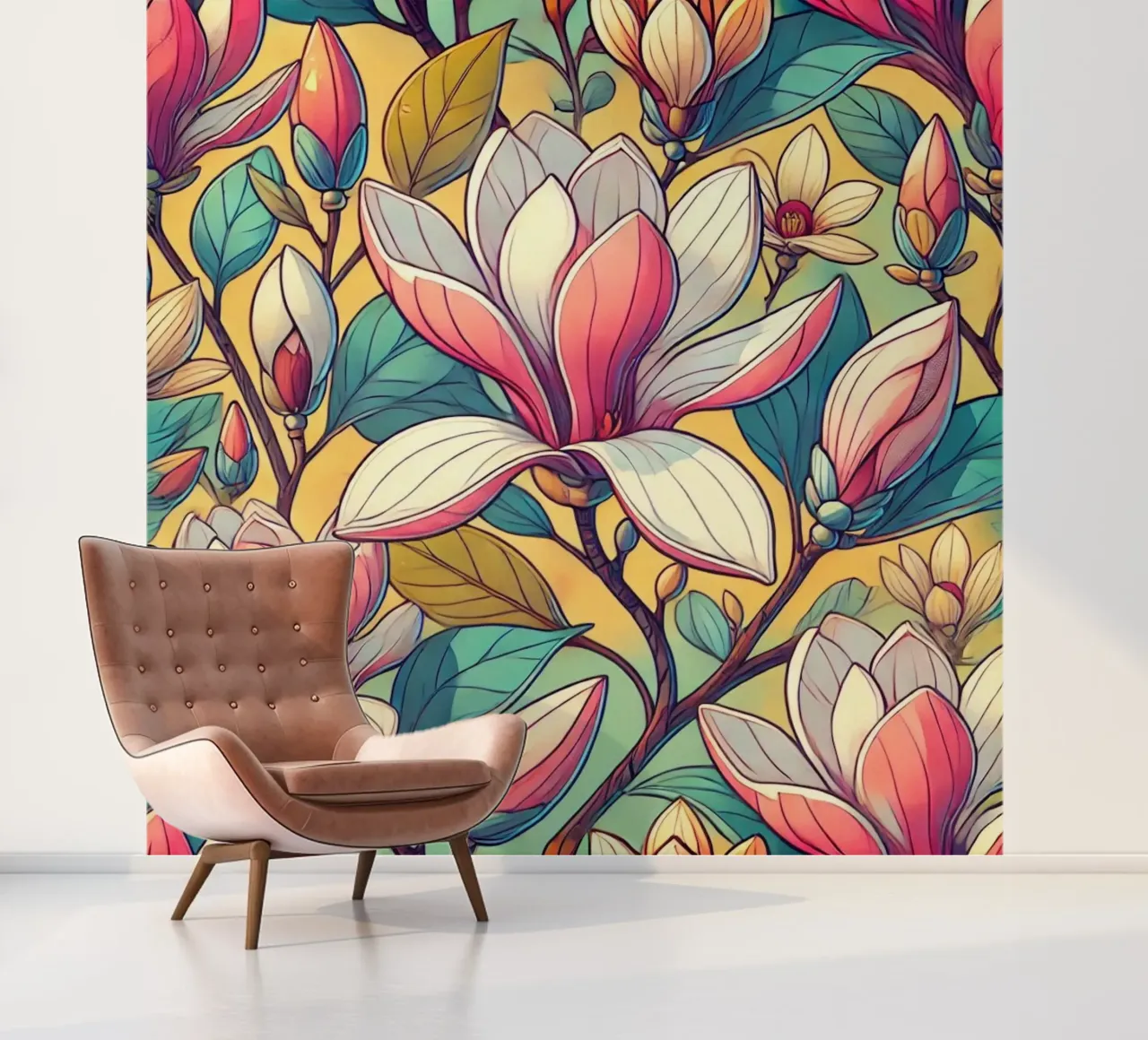 Prachtige Magnolia's fotobehang van Organic Aesthetics