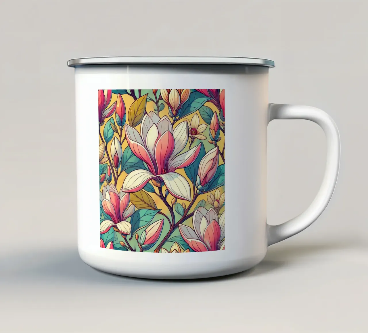 Magnificent Magnolias tazza in smalto da Organic Aesthetics