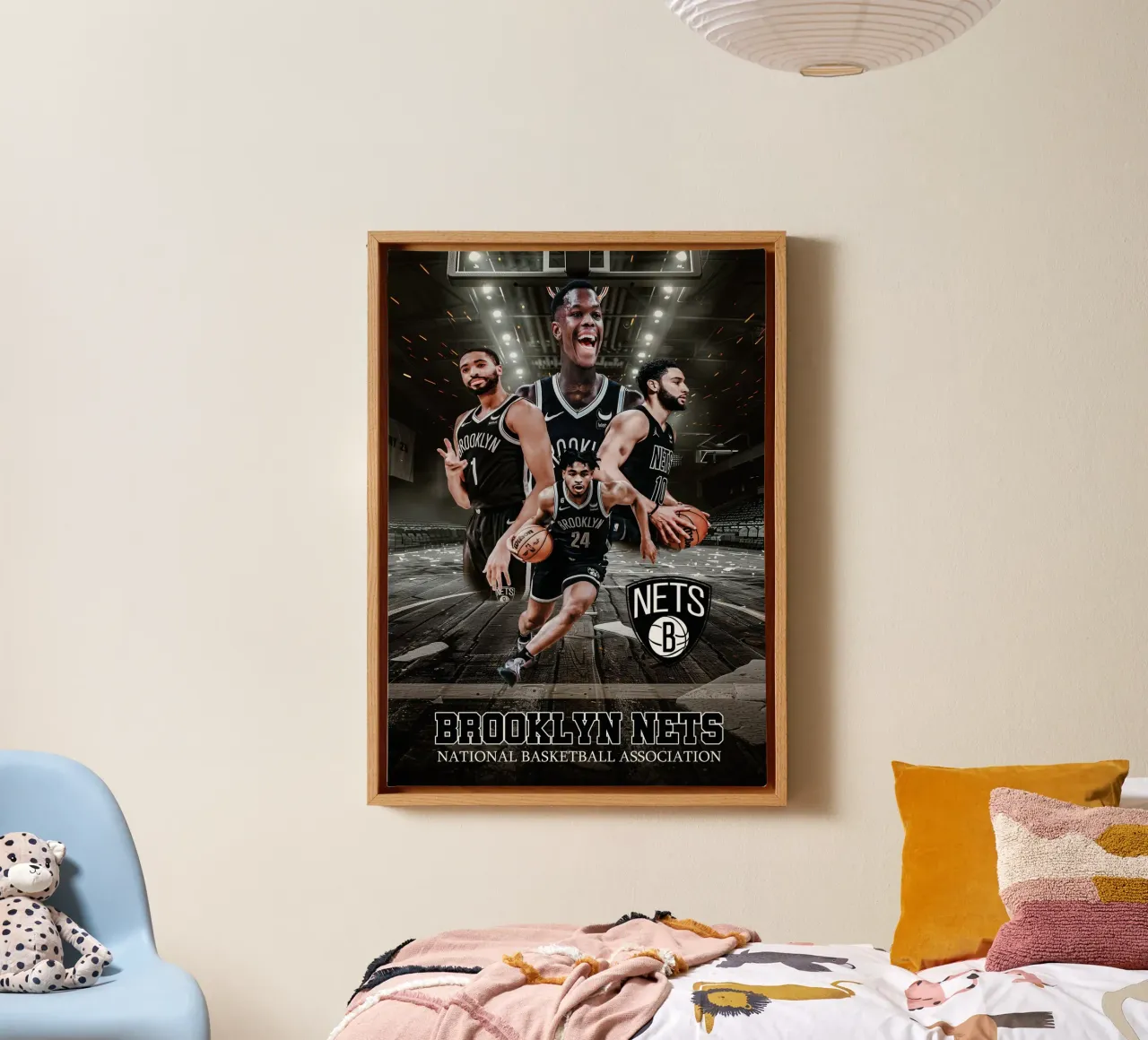 Brooklyn Nets tela con Cornice a cassetta da tenten