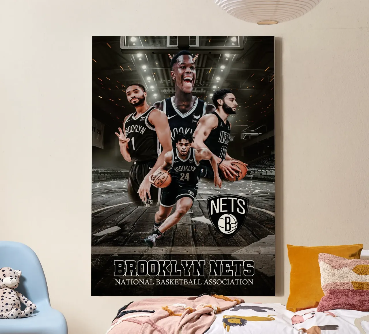 Brooklyn Nets tela con Cornice a cassetta da tenten