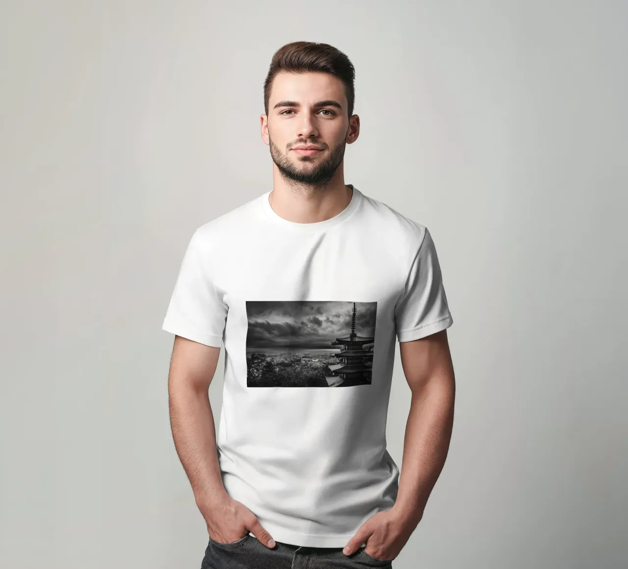 Pagoda Chureito a Fujiyoshida, Giappone t-shirt da Marcel Bisig