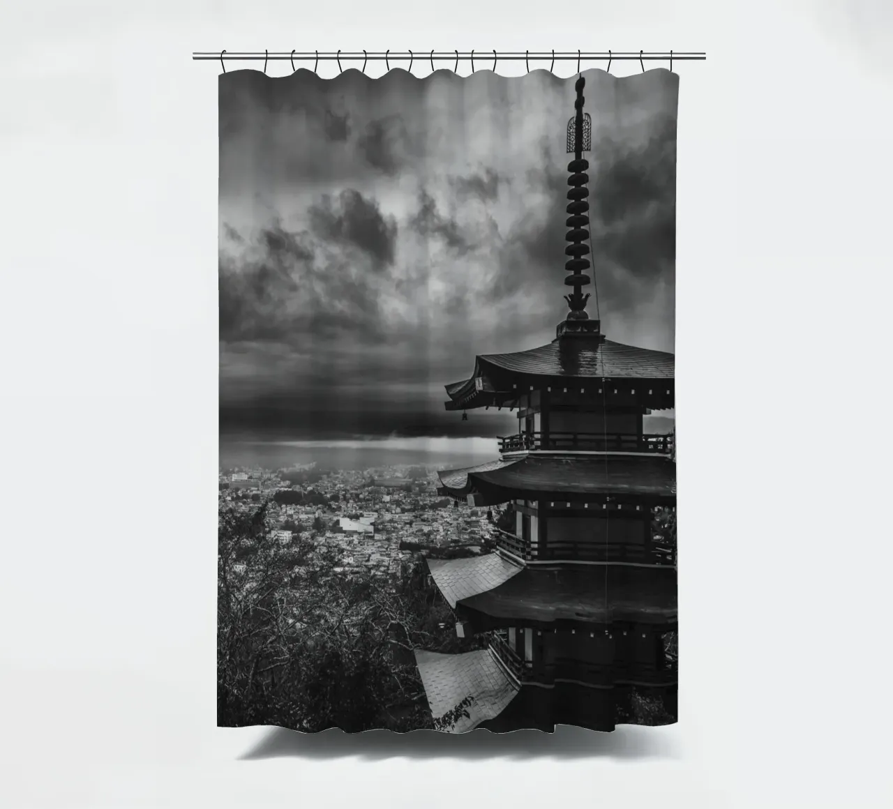 Pagoda Chureito a Fujiyoshida, Giappone tenda da doccia da Marcel Bisig