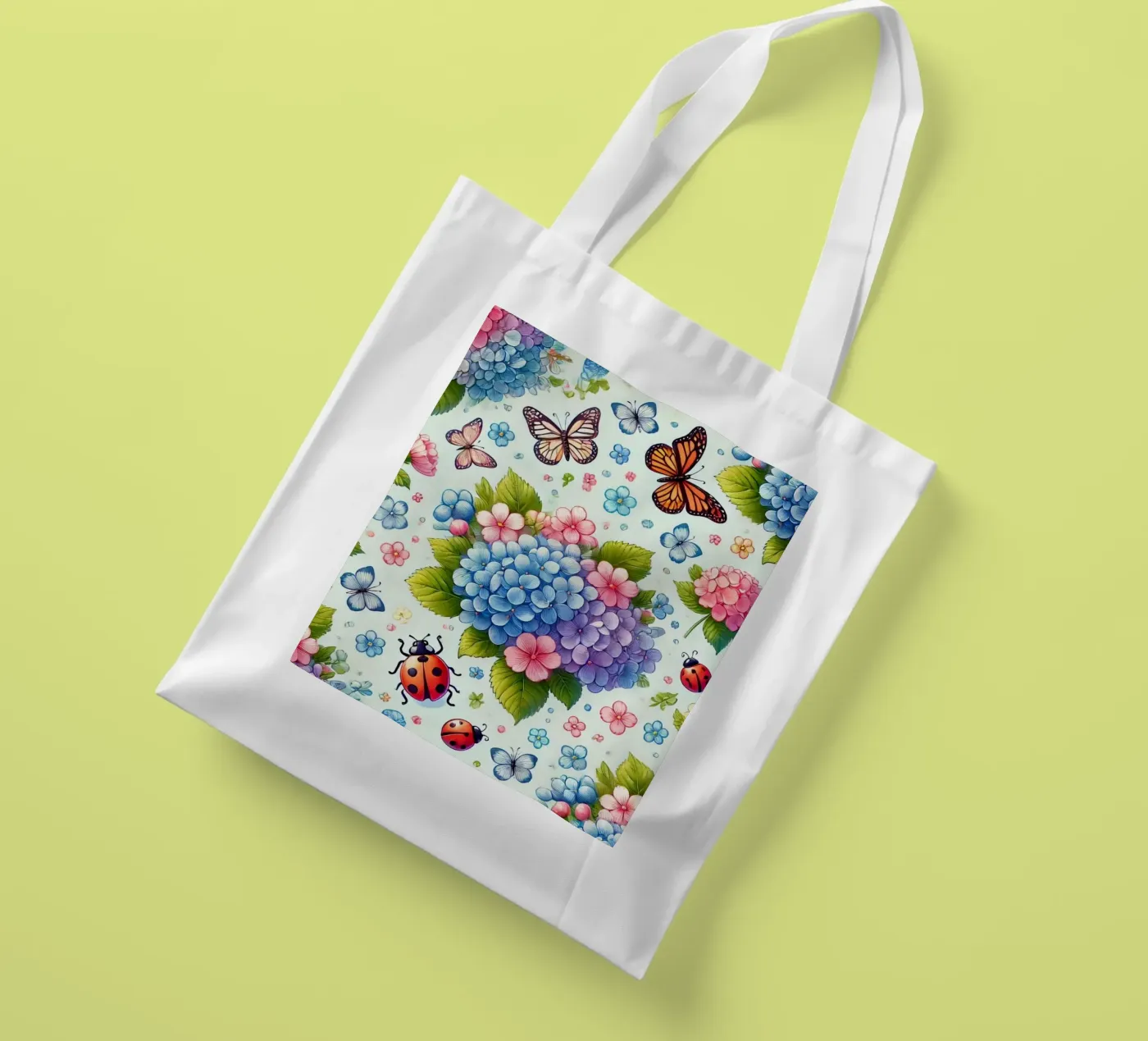 Armonia di ortensie borsa in juta da Organic Aesthetics