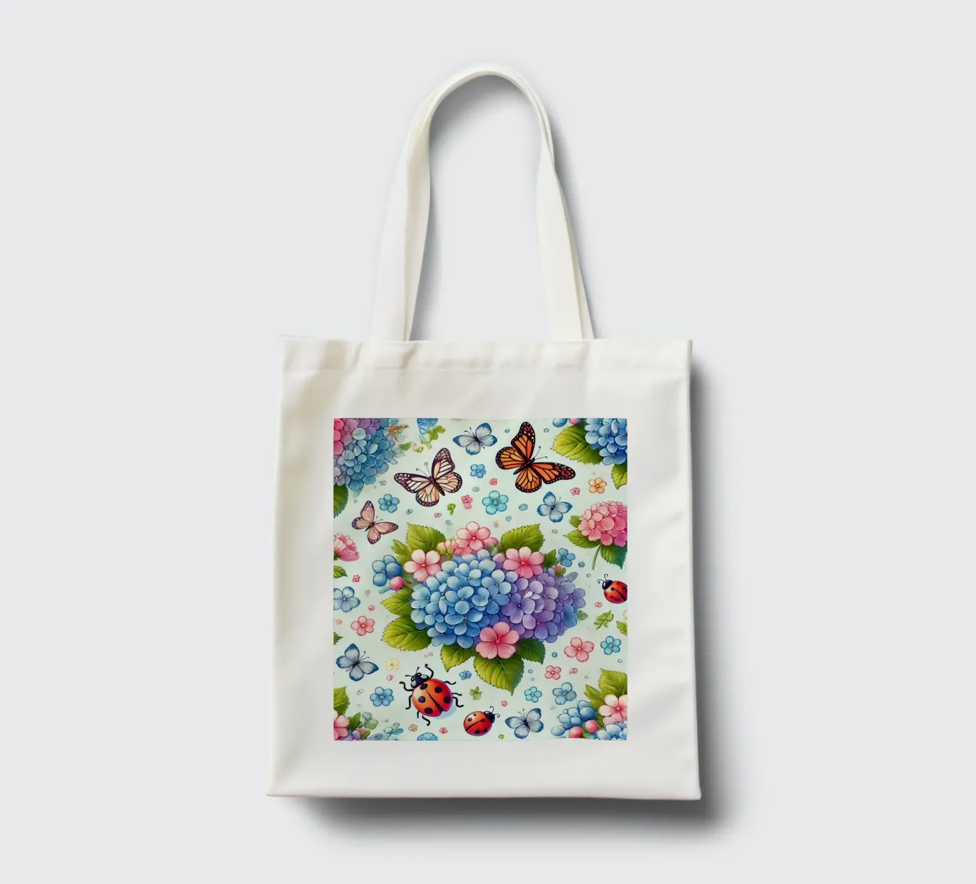 Armonia di ortensie borsa in juta da Organic Aesthetics