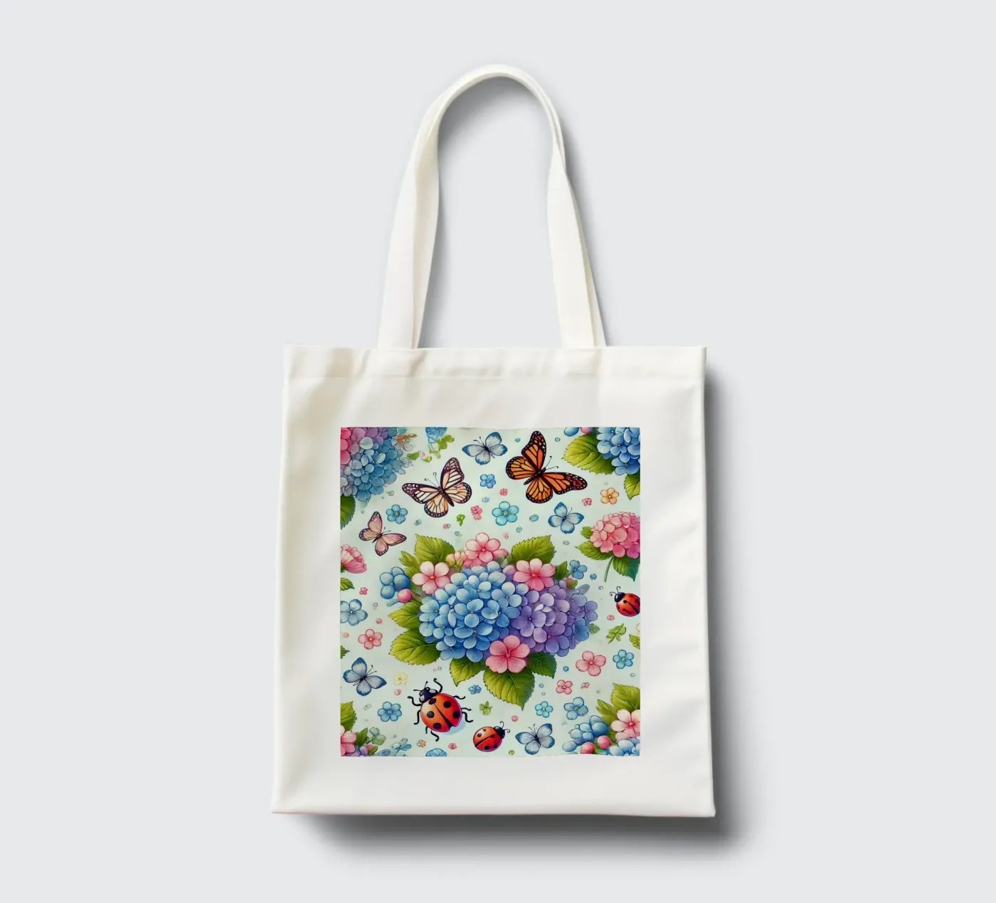 Armonia di ortensie borsa in juta da Organic Aesthetics