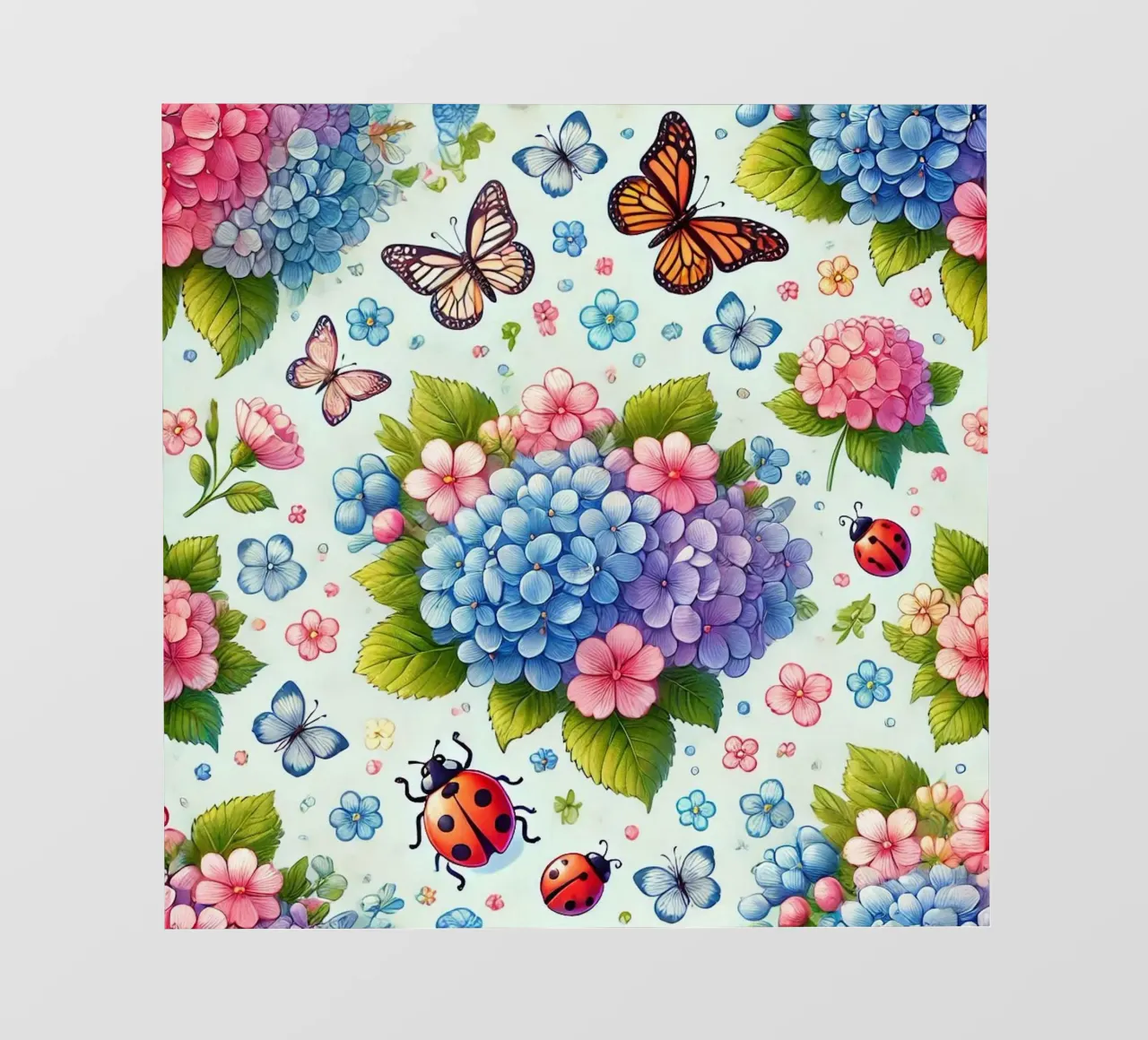 Hortensia harmonie fotobehang van Organic Aesthetics