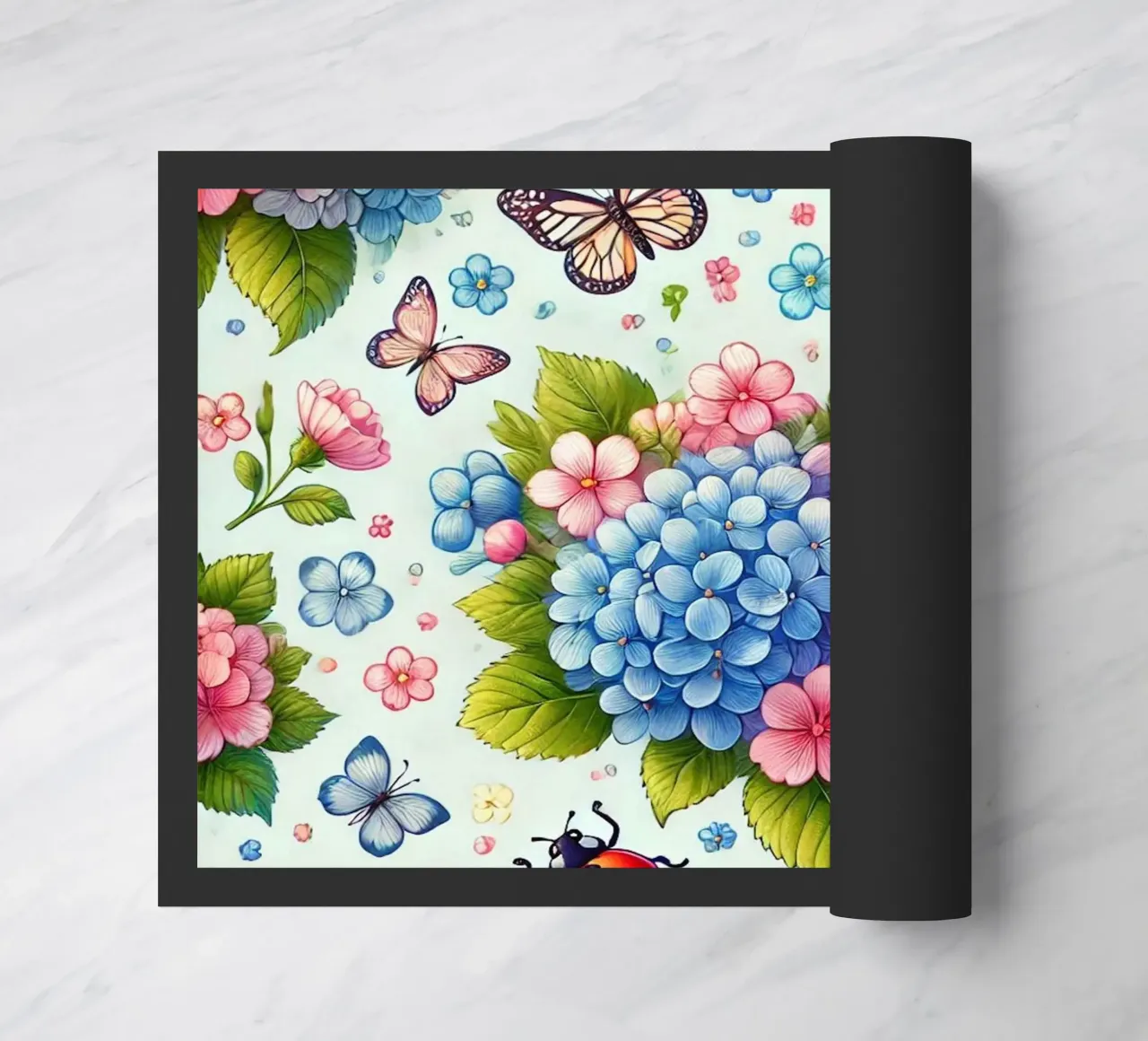 Hydrangea Harmony Fußmatte von Organic Aesthetics