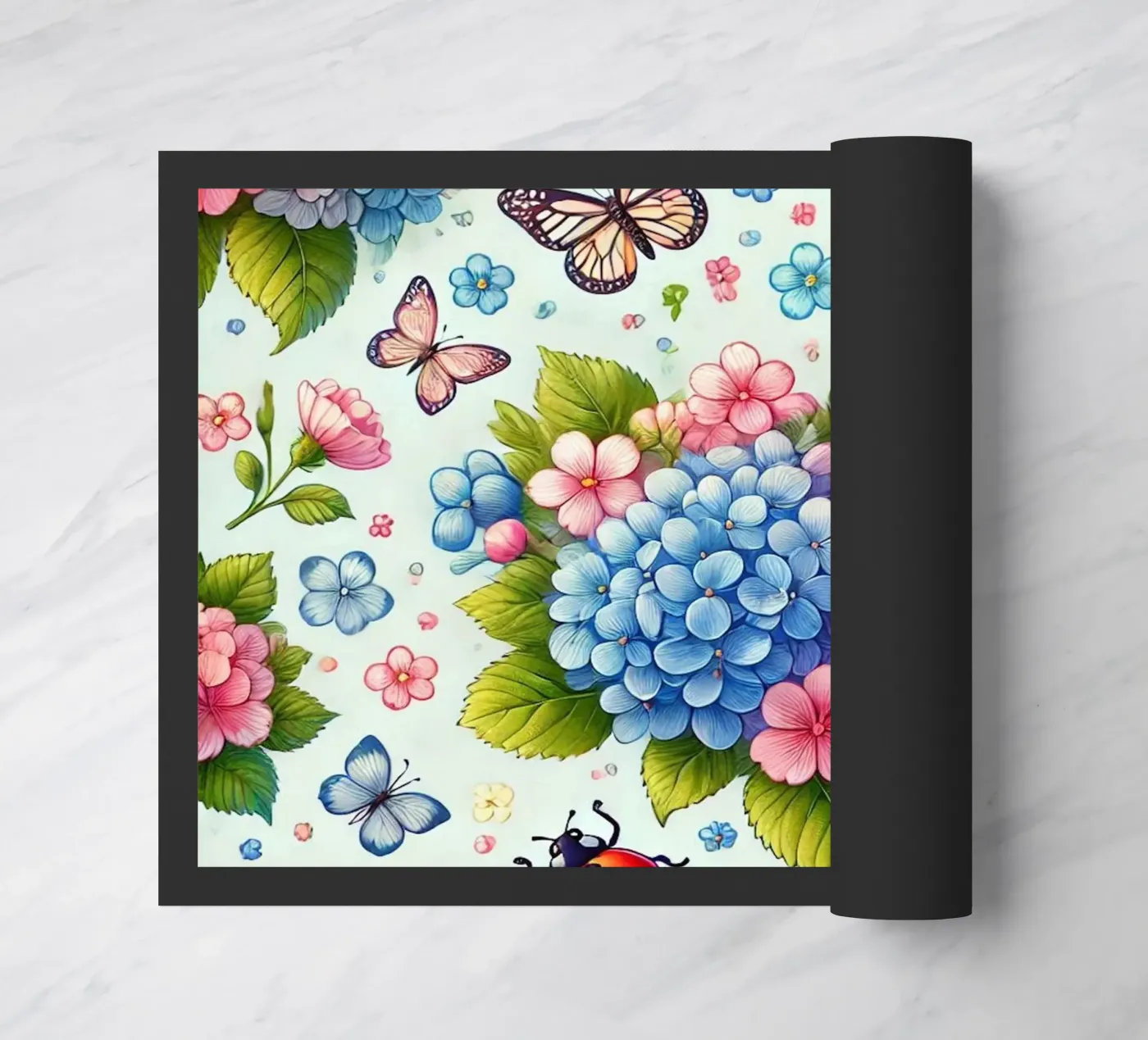 Hydrangea Harmony doormat by Organic Aesthetics